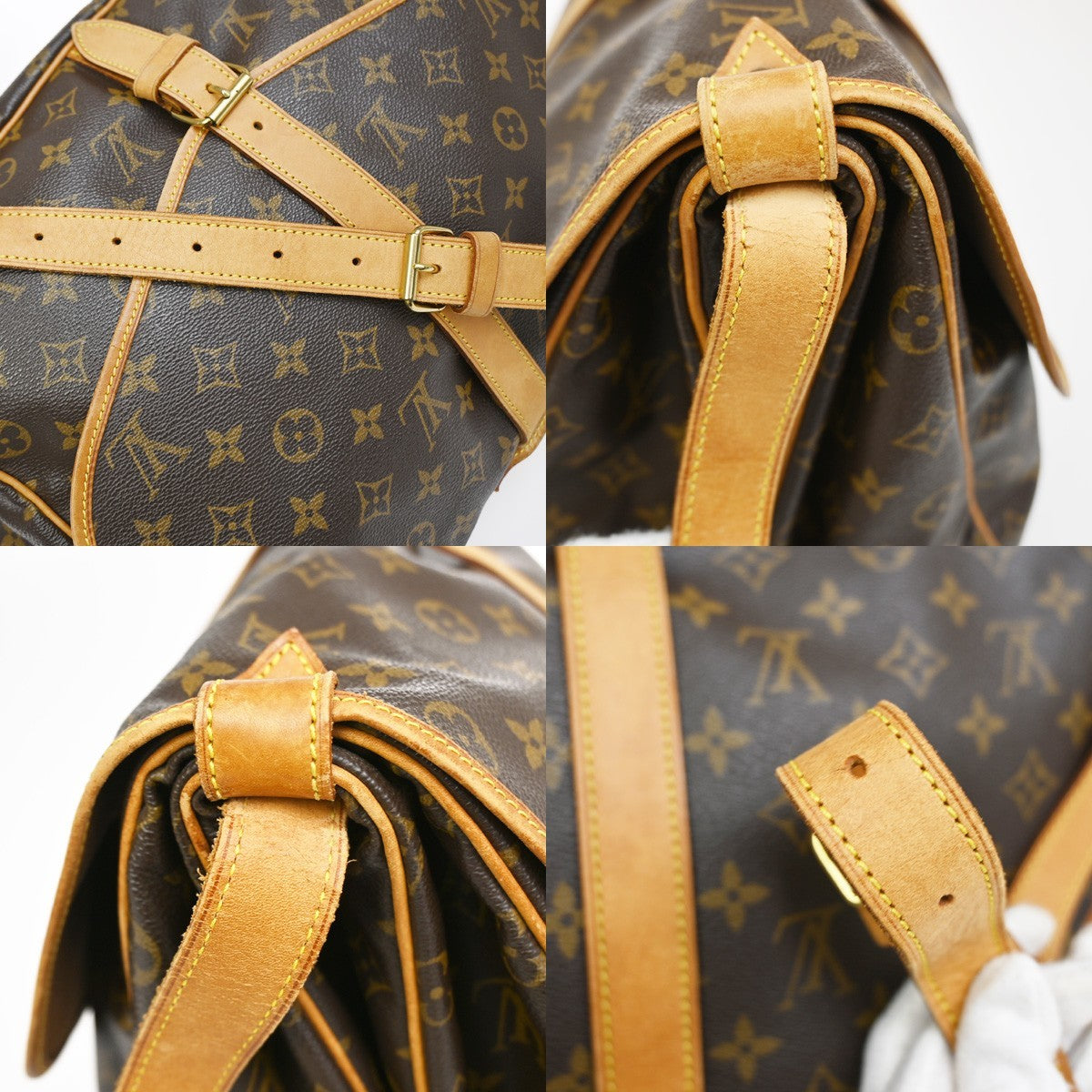 Louis Vuitton Saumur Monogram Canvas Brown Canvas Shoulder Bag Bag (Pre-Owned)