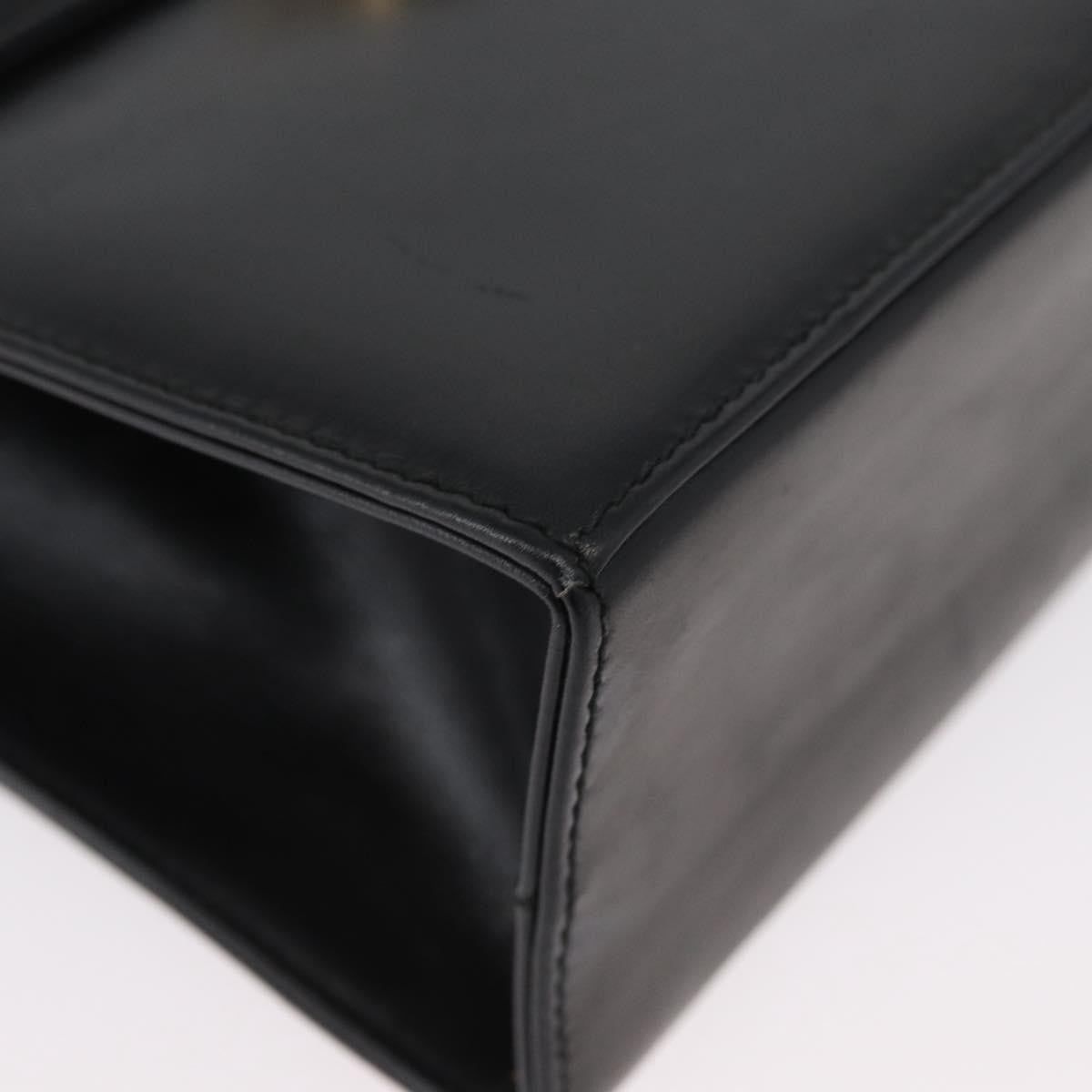 Salvatore Ferragamo Gancini Flap Leather Black Leather Shoulder Bag Bag (Pre-Owned)