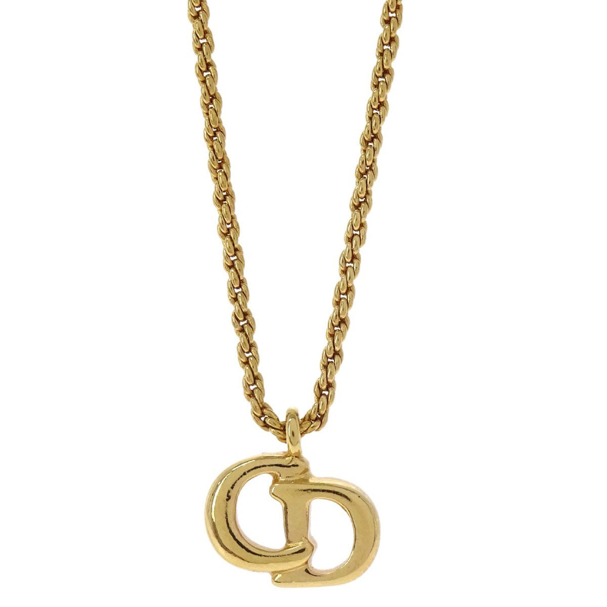 Christian Dior Cd Pendant Gold-Plated Gold Gold_Plated Necklace Jewelry (Pre-Owned)