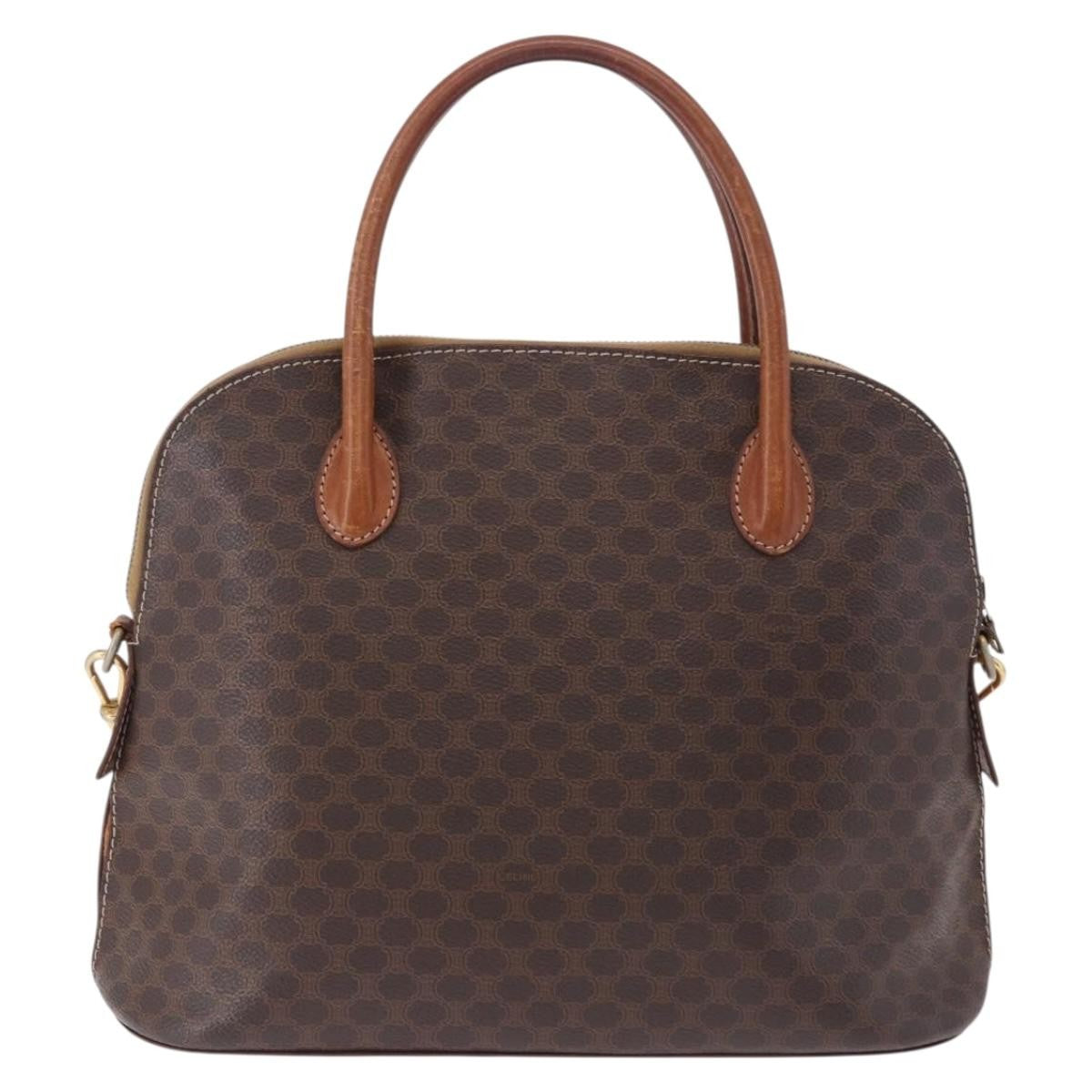 Celine Macadam Leather Brown Pvc Handbag (Pre-Owned)