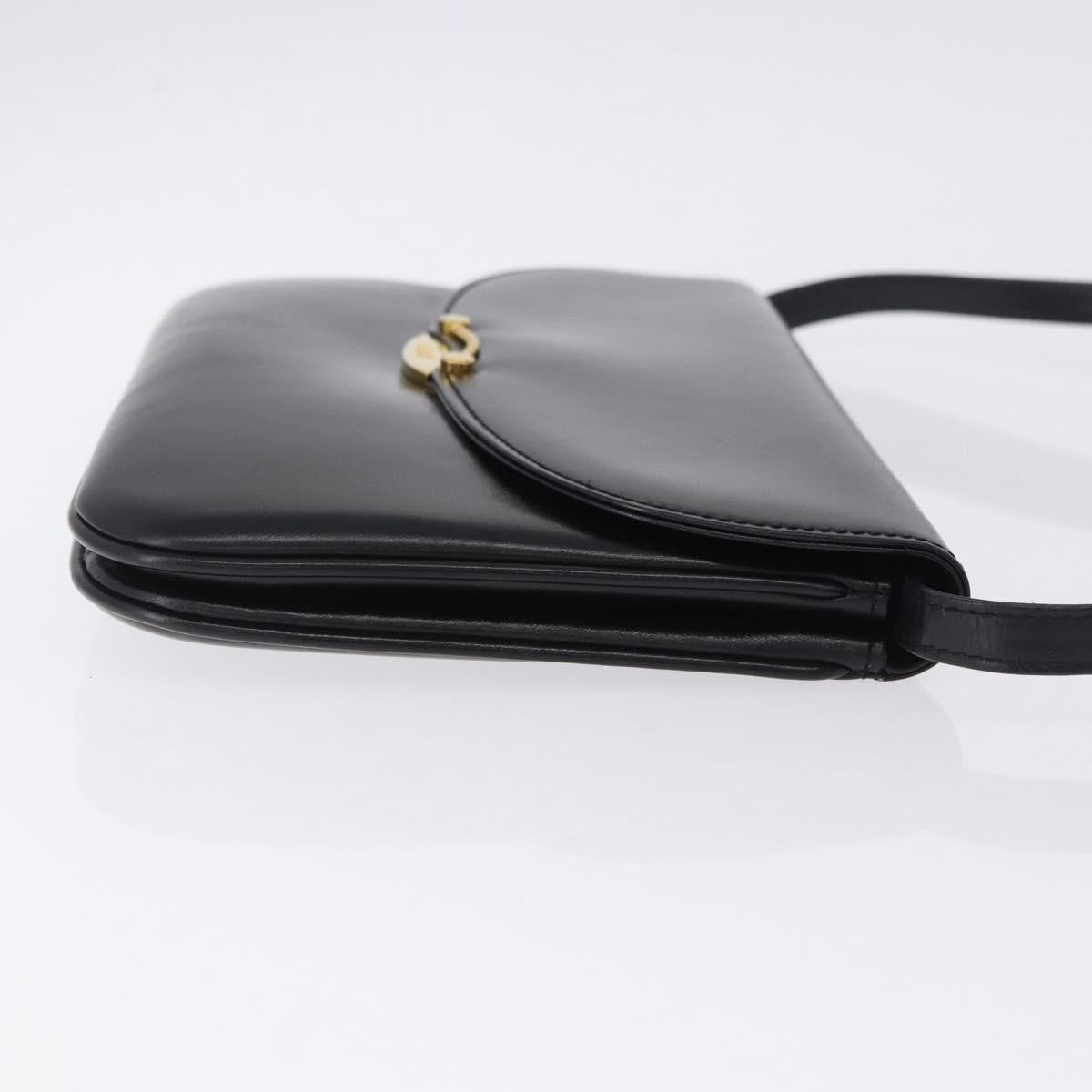 Bally Vintage Leather Black Leather Shoulder Bag Bag (Pre-Owned)