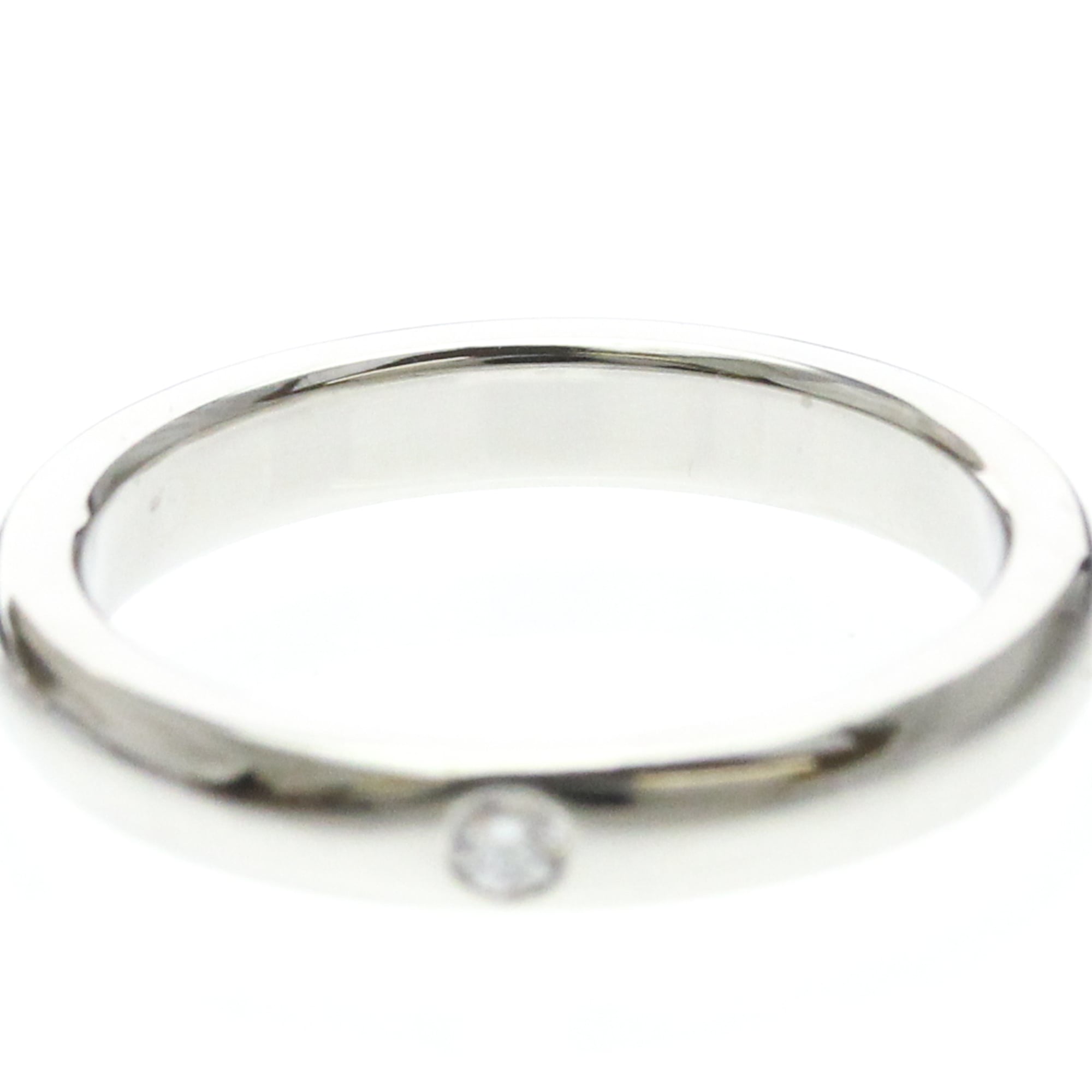 Tiffany & Co. Elsa Peretti 1 Diamond Stacking Band 950 Platinum With Diamond Silver Platinum Ring Jewelry (Pre-Owned)
