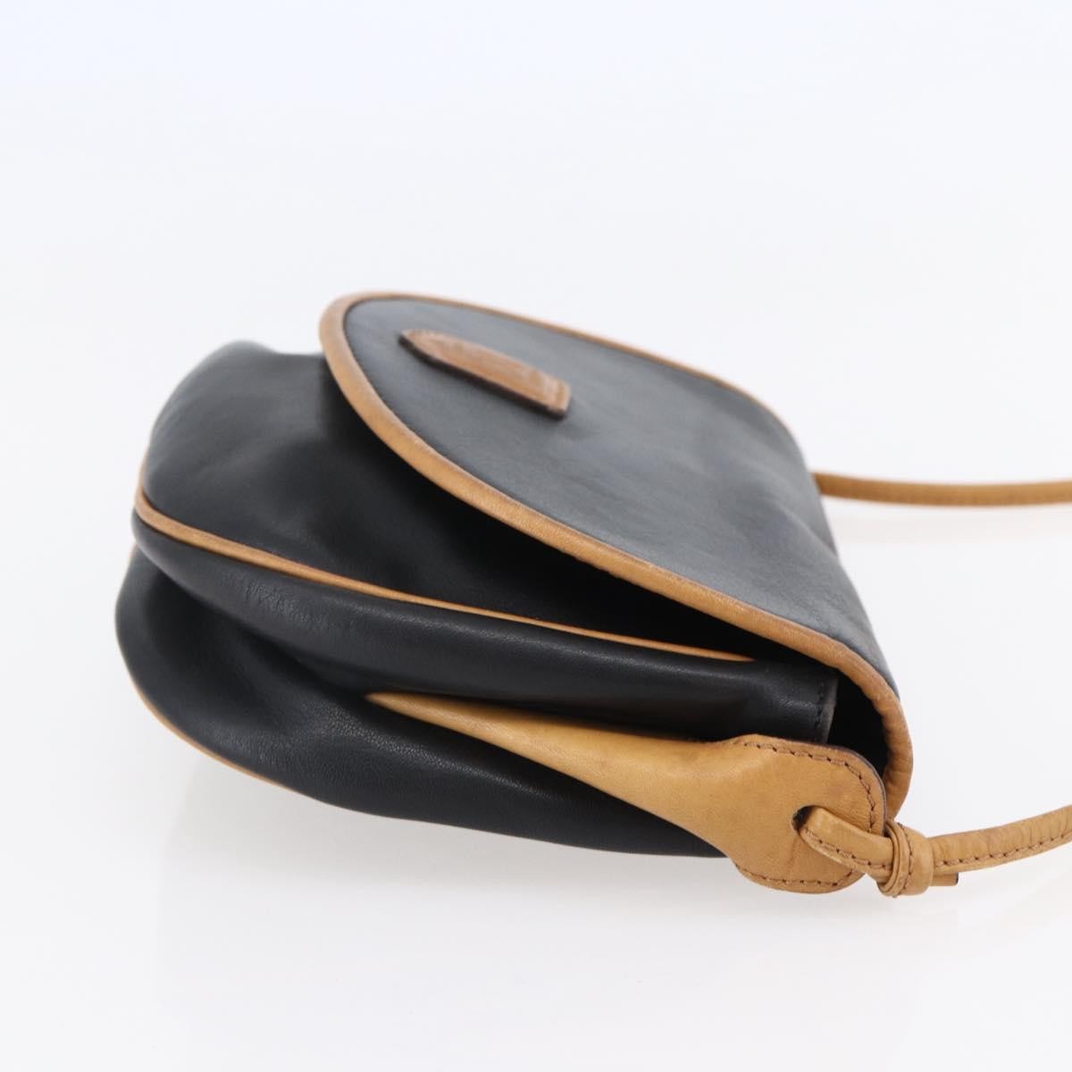 Celine Flap Shoulder Leather Black Leather Shoulder Bag Bag (Pre-Owned)