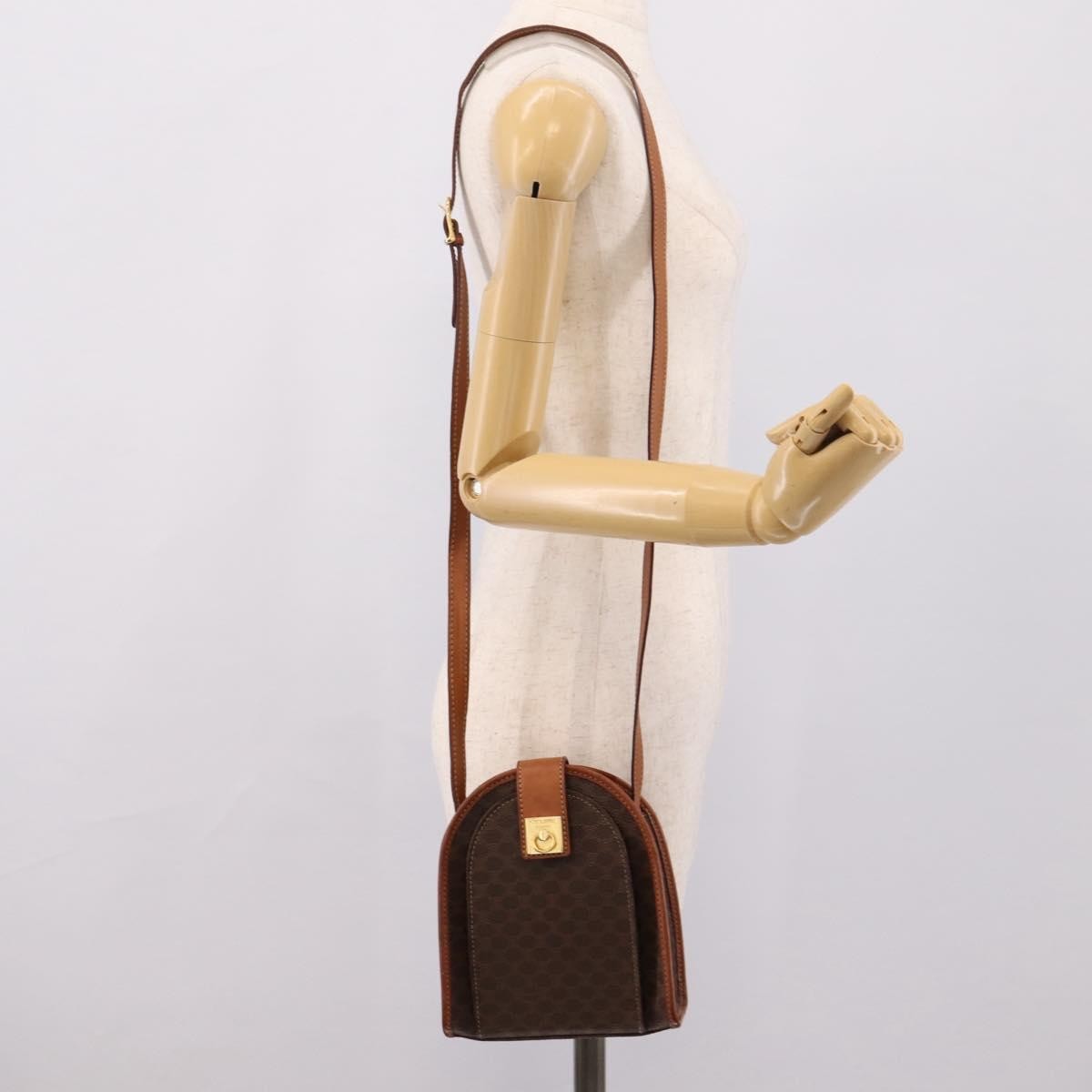 Celine Macadam Shoulder Canvas Brown Canvas Crossbody Bag Bag (Pre-Owned)
