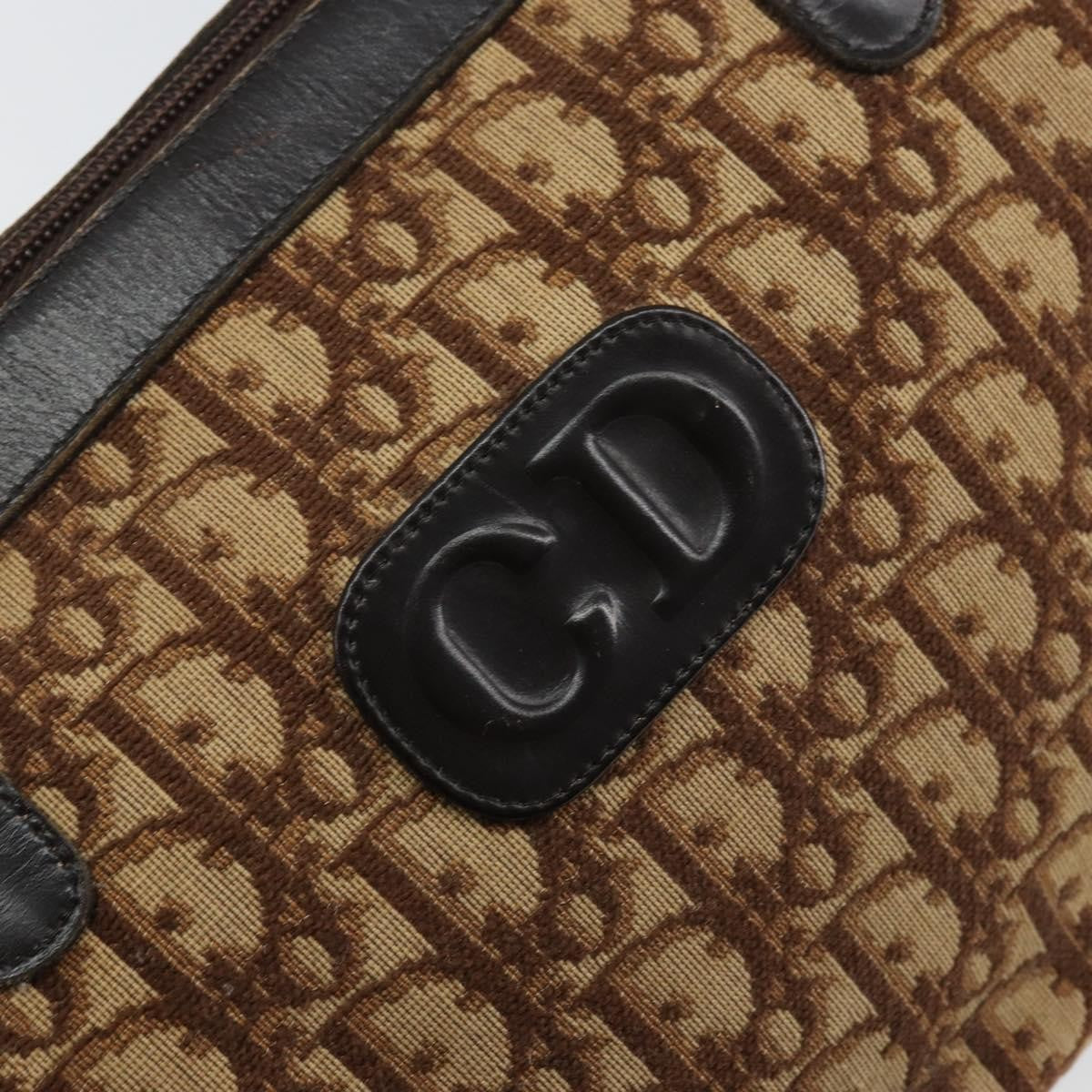 Christian Dior Vintage Cd Trotter Canvas Brown Canvas Handbag (Pre-Owned)