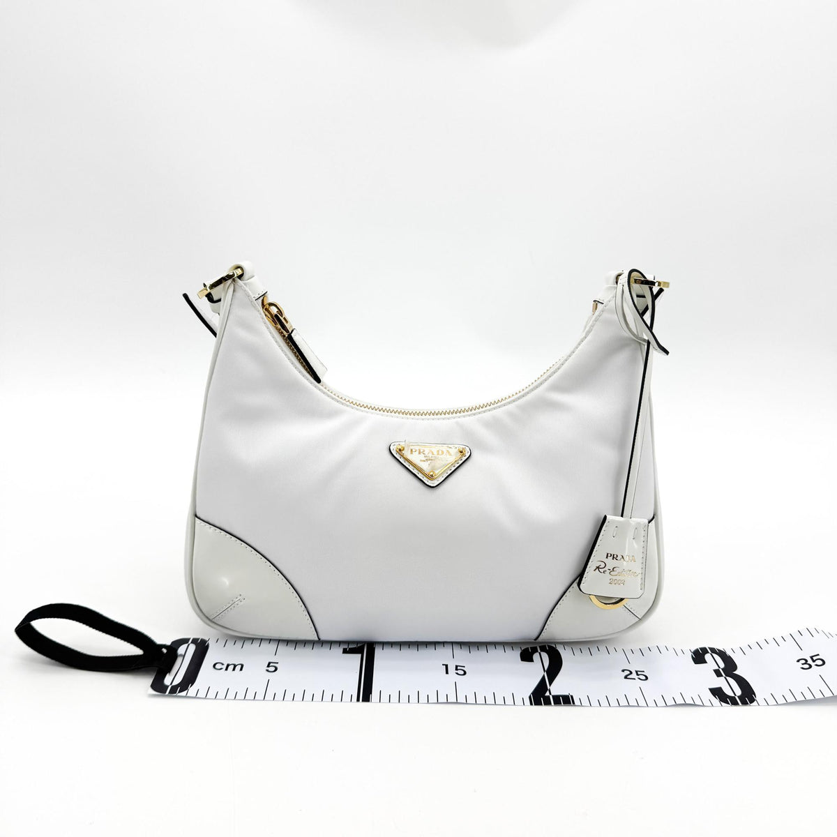 Prada Re-Edition 2004 Nylon And Leather White Nylon Shoulder Bag Bag (Pre-Owned)