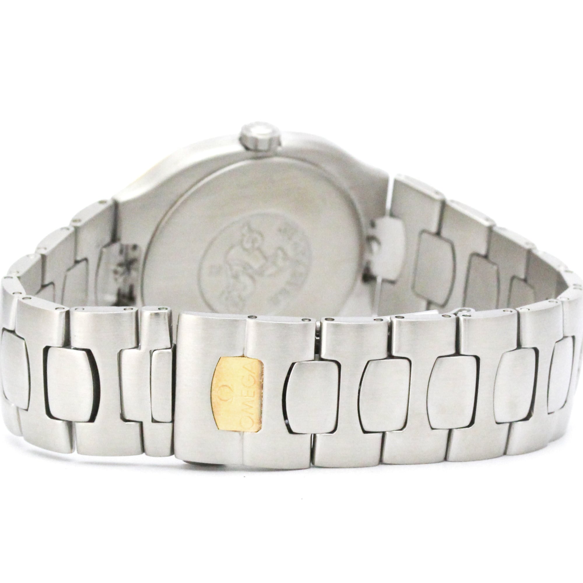 Omega Seamaster Polaris Day-Date Quartz Stainless Steel And Yellow Gold (18K) Watch (Pre-Owned)