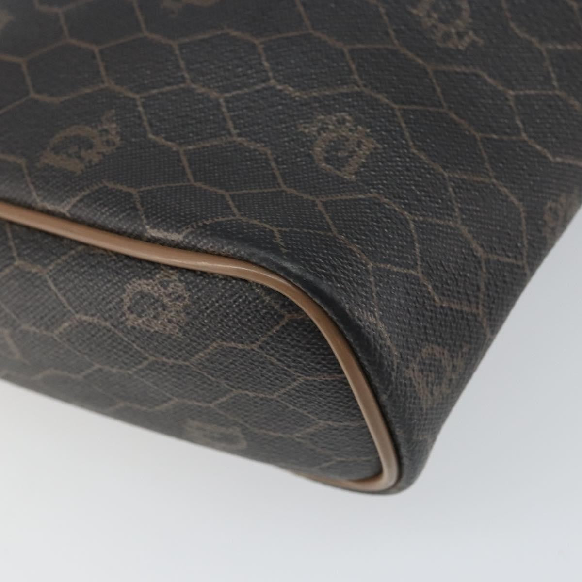 Christian Dior Vintage Honeycomb Zip Canvas And Leather Black Canvas Clutche & Pouche Bag (Pre-Owned)