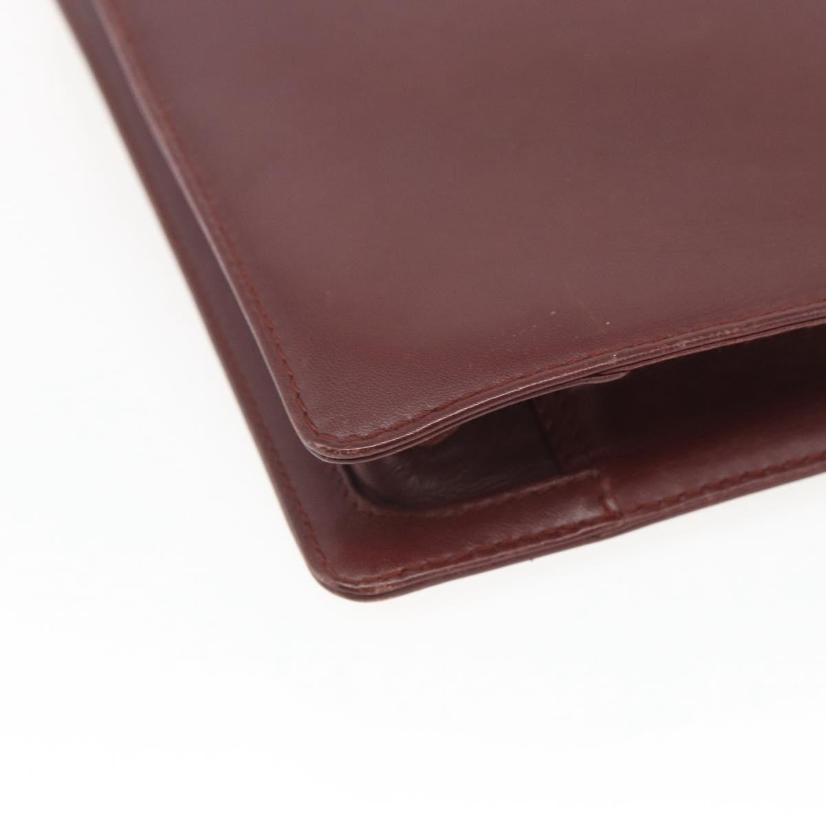 Cartier Must De Cartier Clutch Leather Burgundy Leather Clutche & Pouche Bag (Pre-Owned)