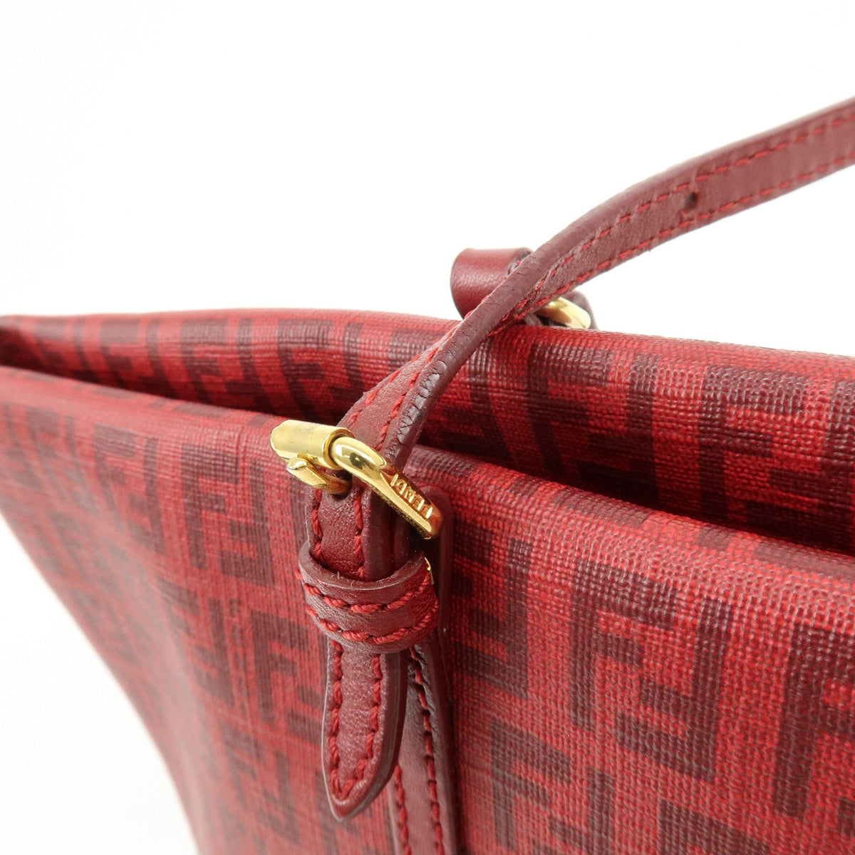 Fendi Superstar Zucchino Coated Canvas Red Pvc Tote Bag Bag (Pre-Owned)