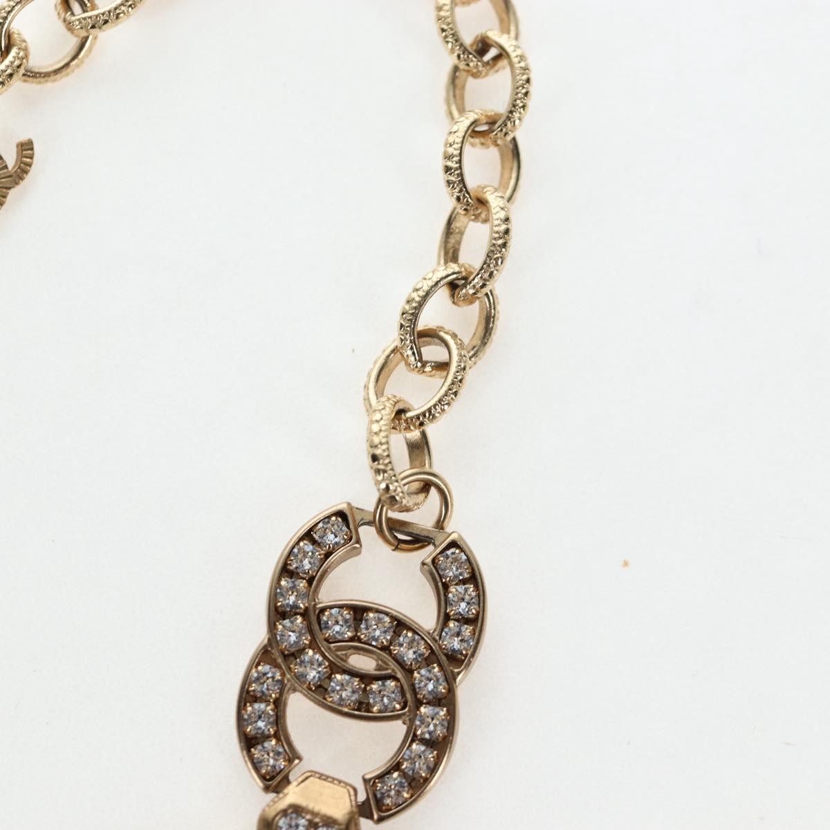 Chanel Cc Link Choker Metal With Crystals Gold Metal Necklace Jewelry (Pre-Owned)