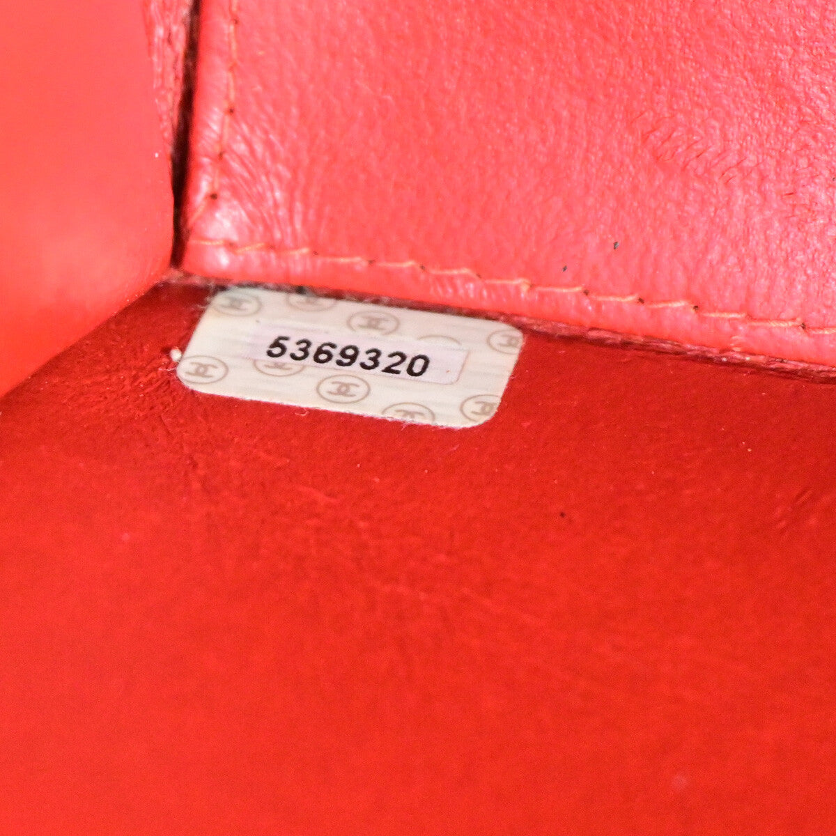 Chanel Vintage Cc Flap Top Handle Calfskin Leather Red Calfskin Bag (Pre-Owned)