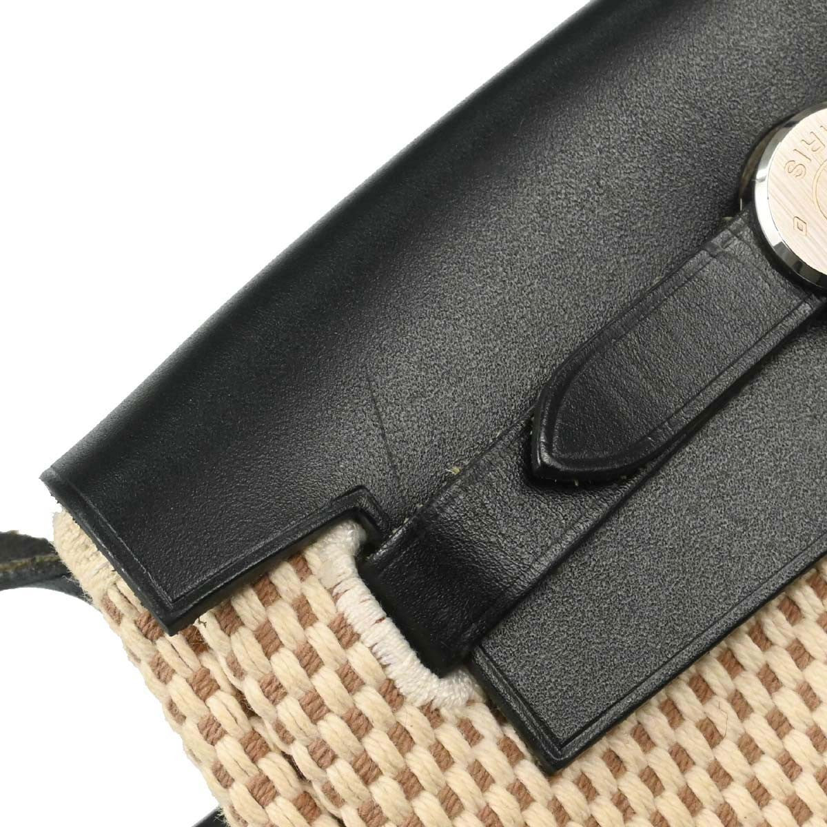 Hermes Herbag Toile And Leather Beige Canvas Handbag (Pre-Owned)