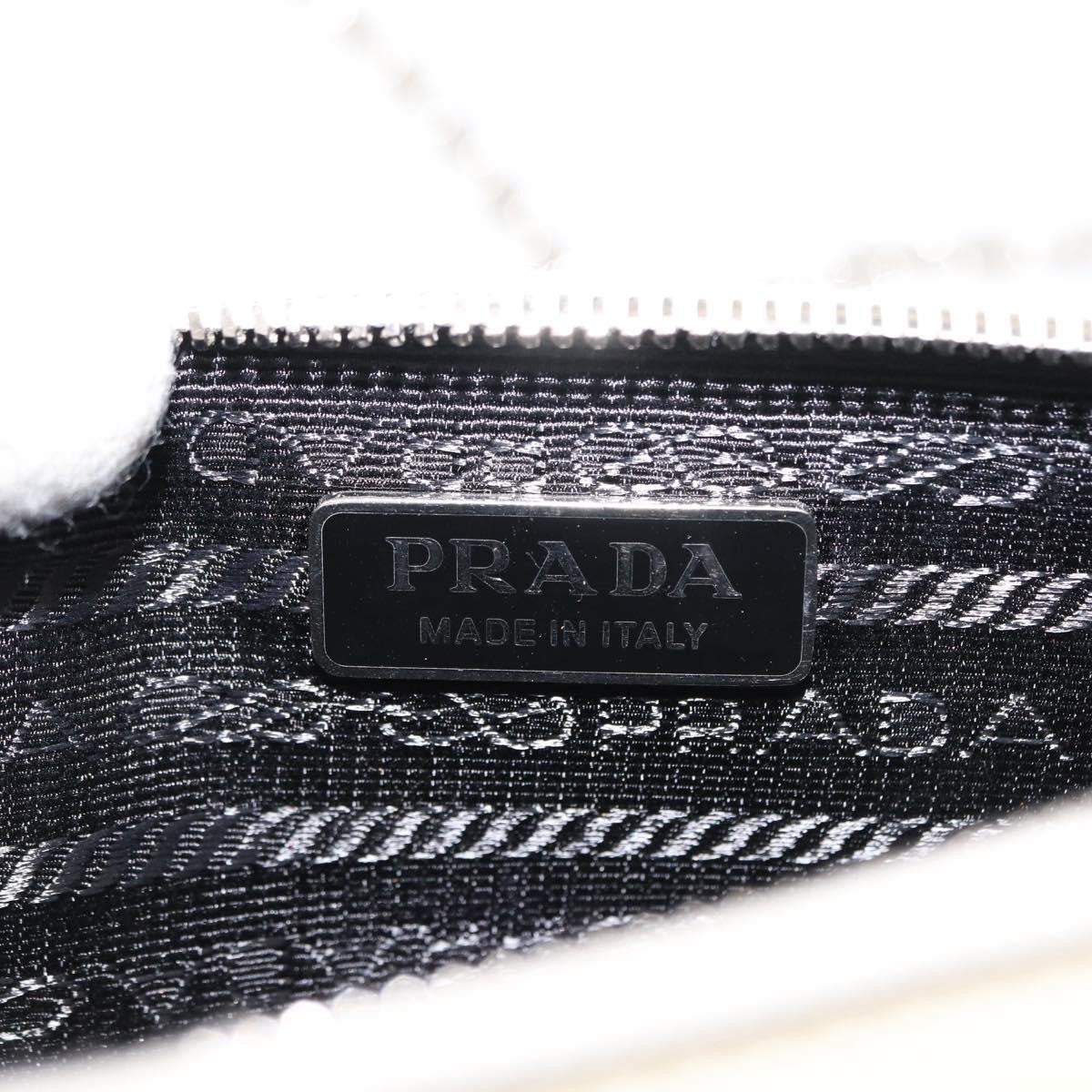 Prada Chain Crossbody Bag Vernice Saffiano Leather White Leather Shoulder Bag Bag (Pre-Owned)