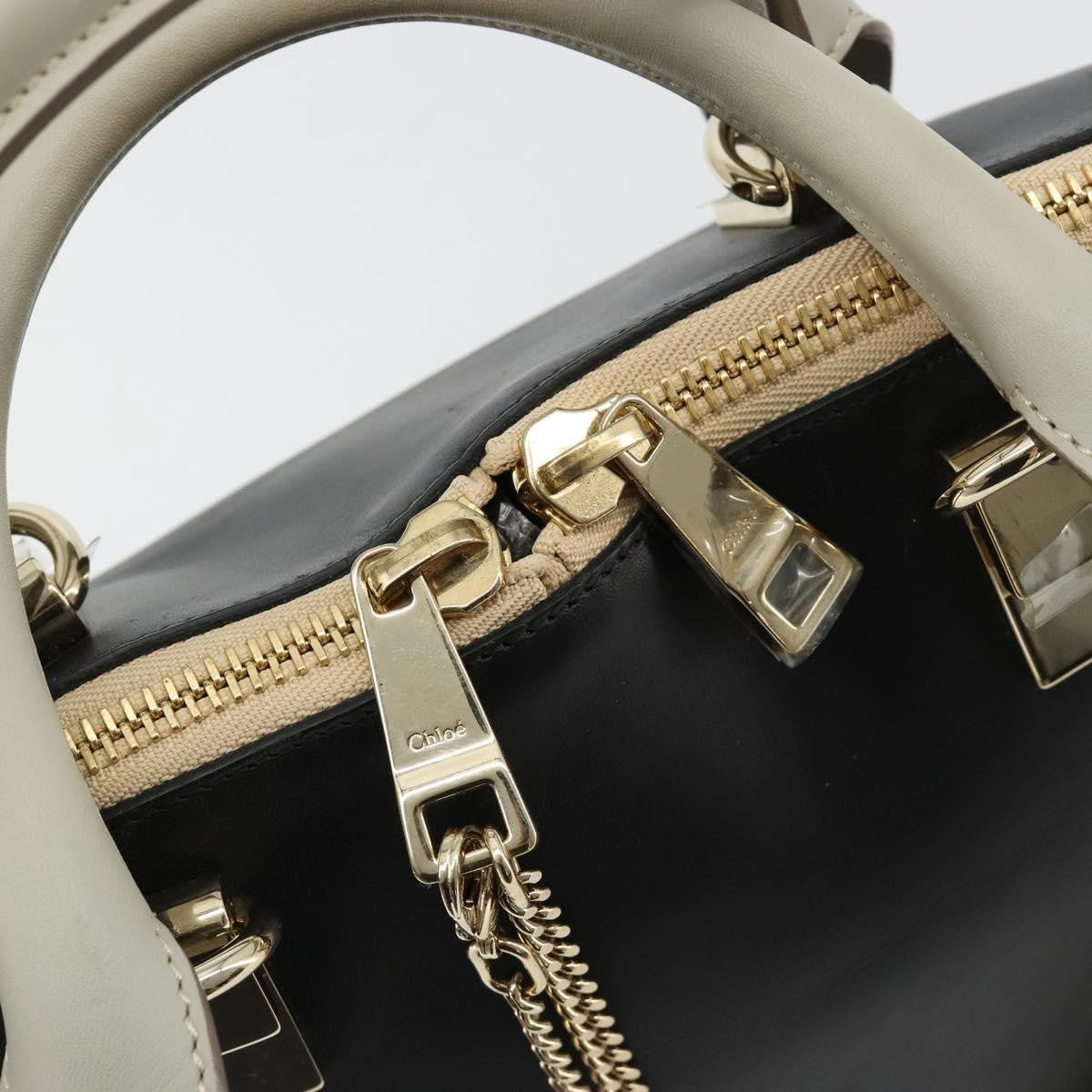 Chloe Bicolor Baylee Satchel Leather Black Leather Handbag (Pre-Owned)