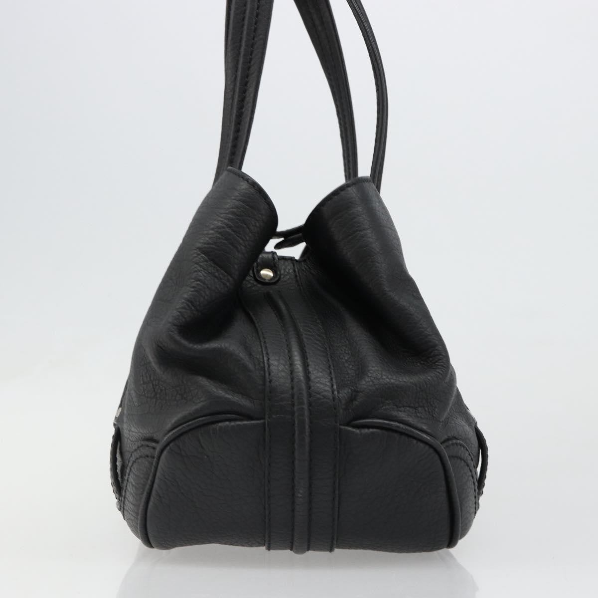 Celine Shoulder Leather Black Leather Shoulder Bag Bag (Pre-Owned)