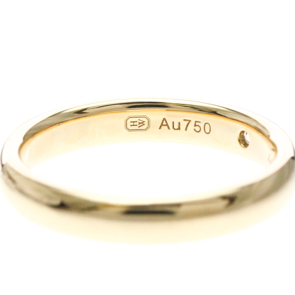 Harry Winston Single Diamond Band Platinum With Diamond Gold Pink_Gold Ring Jewelry (Pre-Owned)
