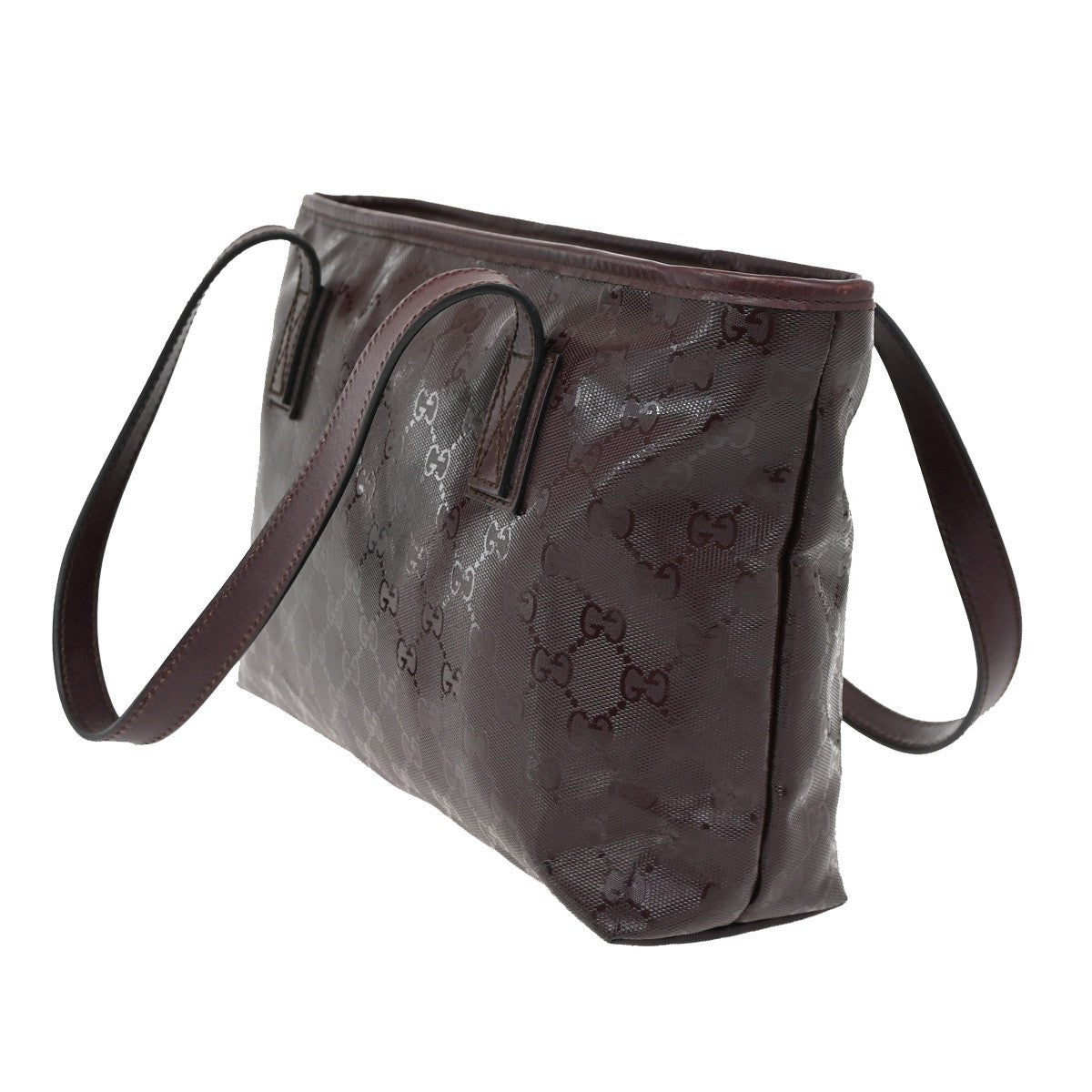 Gucci Plus Tote Gg Imprime Burgundy Pvc Shoulder Bag Bag (Pre-Owned)