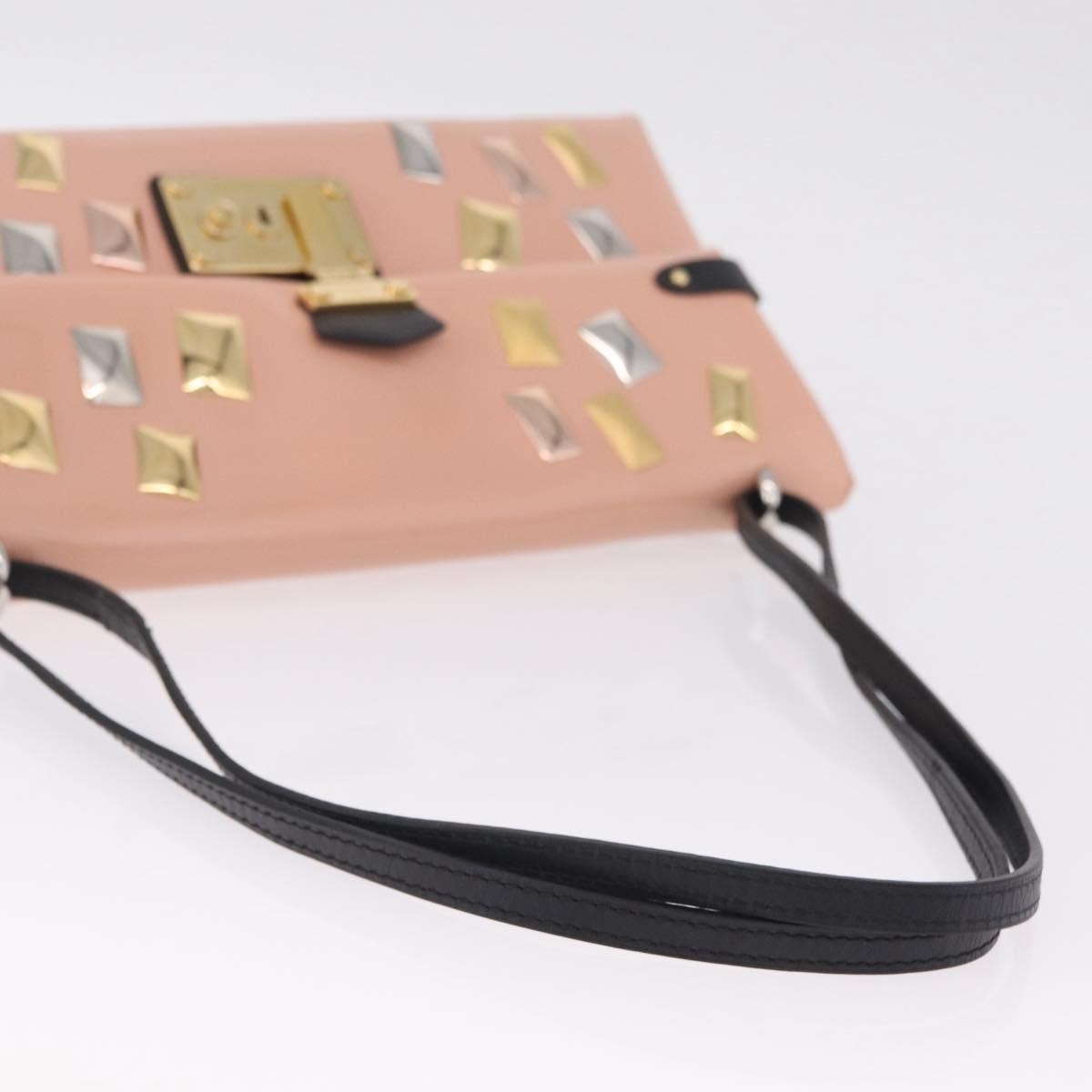 Louis Vuitton Sac Triangle Embellished Glazed Calfskin Pink Leather Handbag (Pre-Owned)