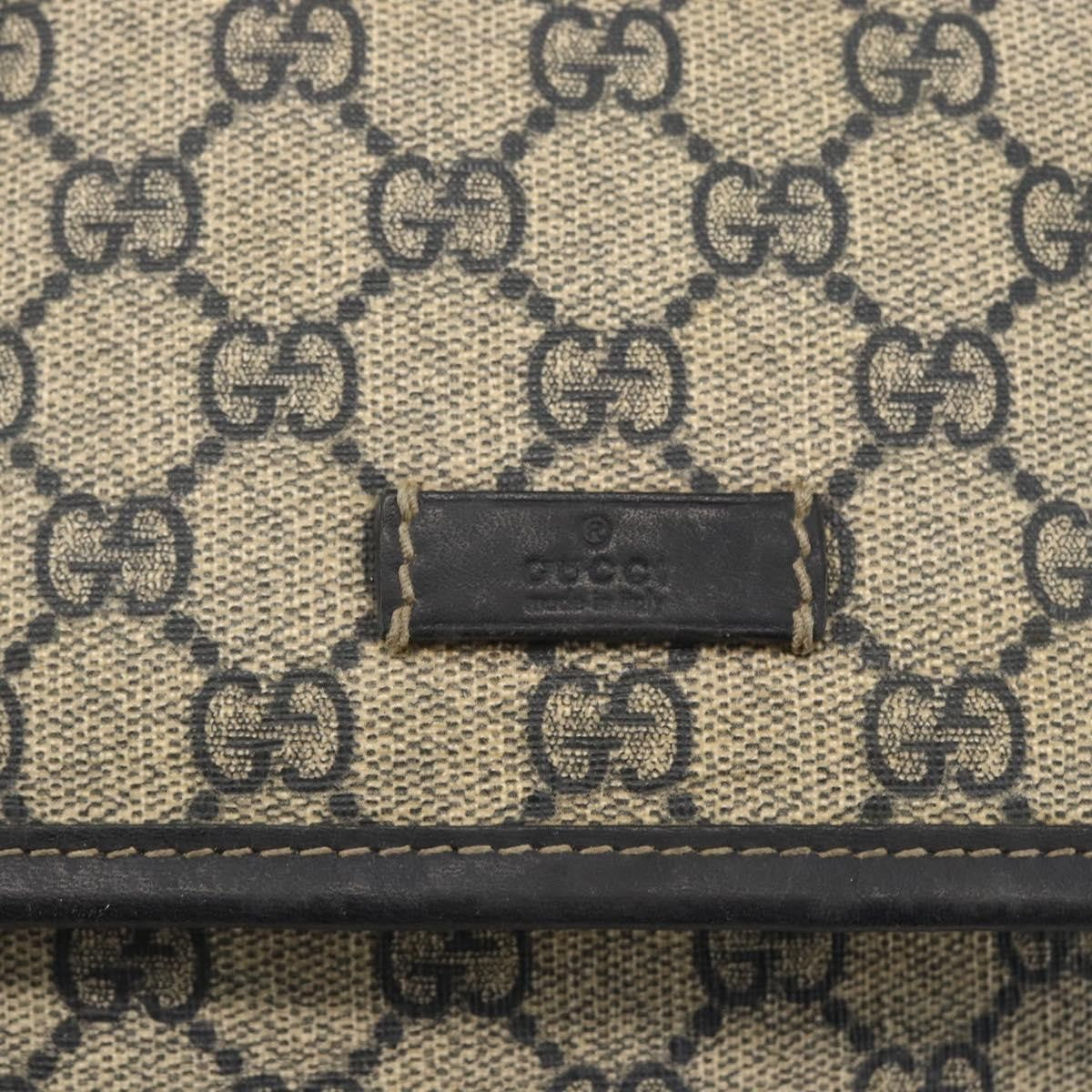Gucci Flap Messenger Gg Coated Canvas Navy Canvas Shoulder Bag Bag (Pre-Owned)