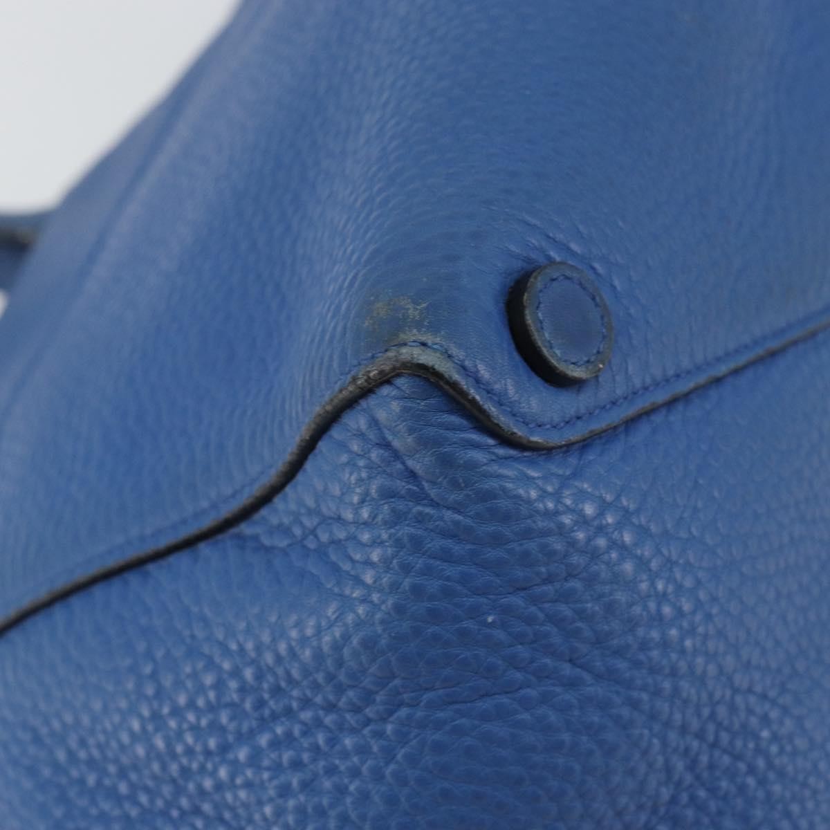 Prada Tote Vitello Daino Vitello Daino Blue Leather Tote Bag Bag (Pre-Owned)