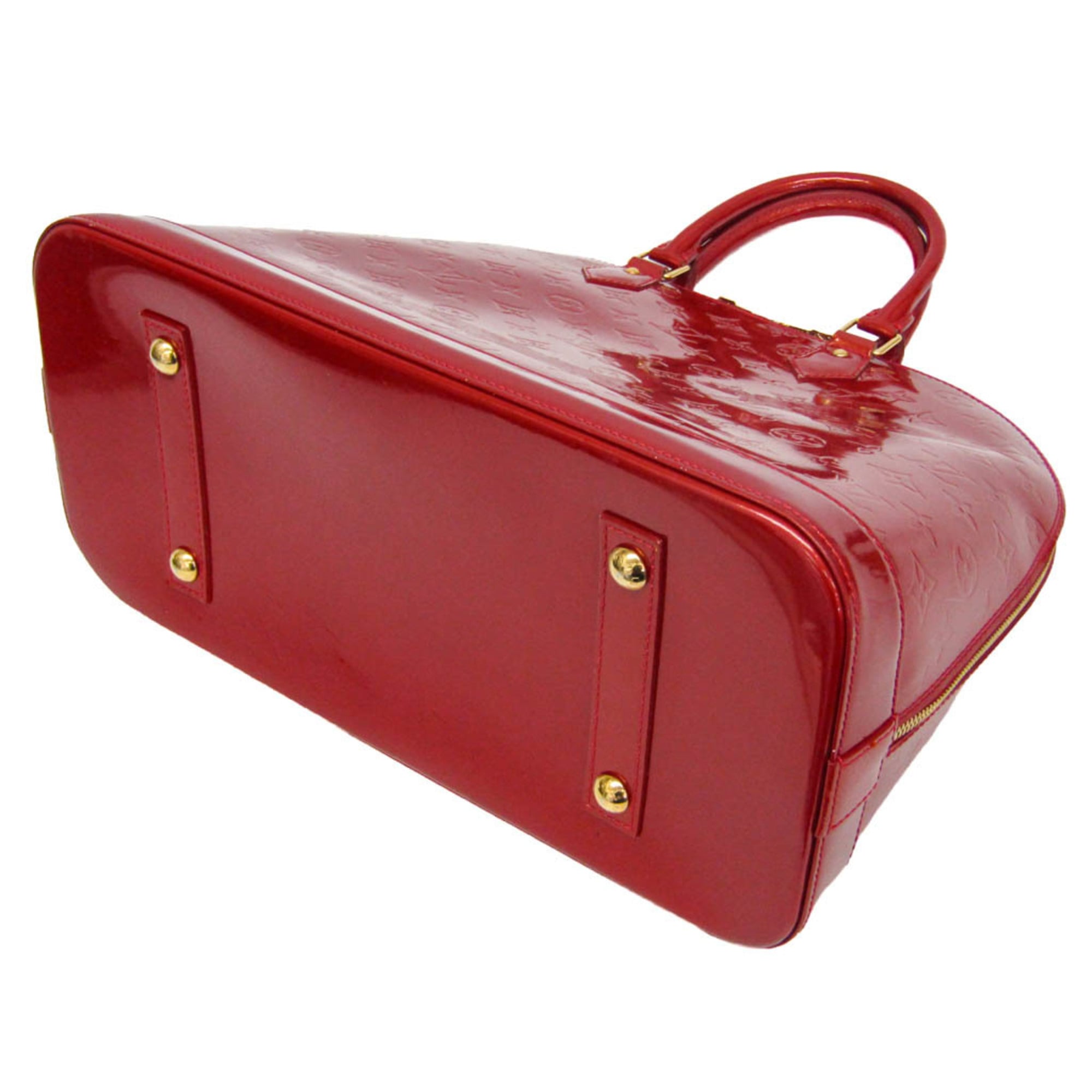 Louis Vuitton Alma Monogram Vernis Red Patent_Leather Handbag (Pre-Owned)