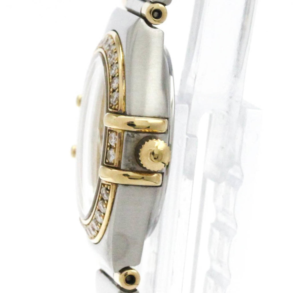 Omega Constellation Quartz Stainless Steel And Yellow Gold With Diamond Bezel And Markers And Mother Of Pearl Watch (Pre-Owned)