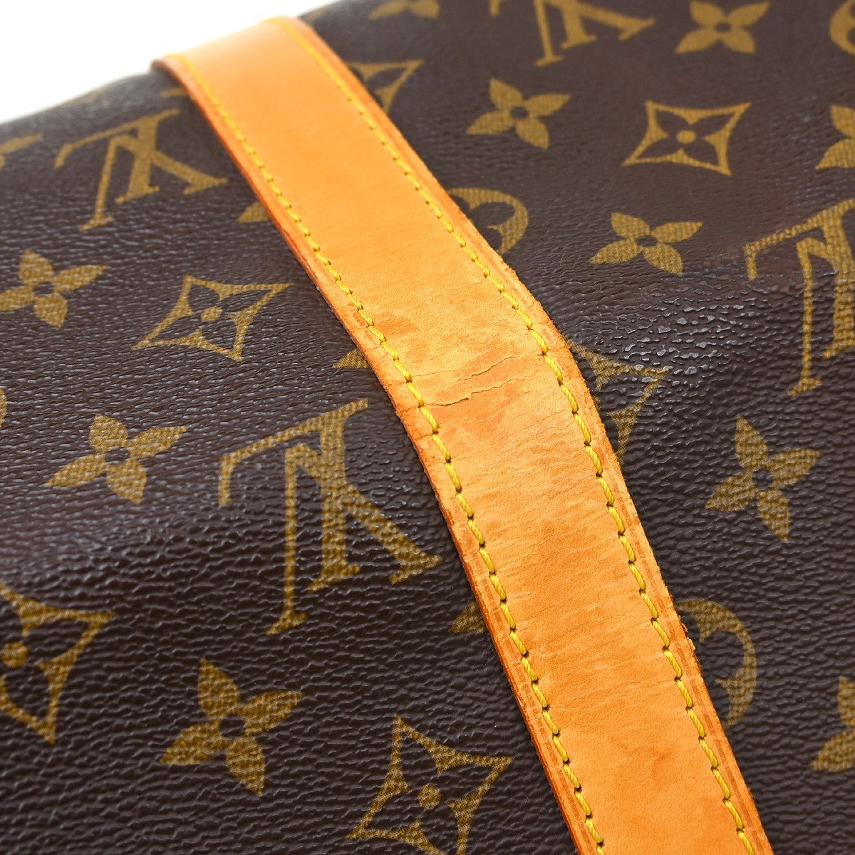 Louis Vuitton Keepall Bandoulière Monogram Brown Canvas Travel Bag Bag (Pre-Owned)