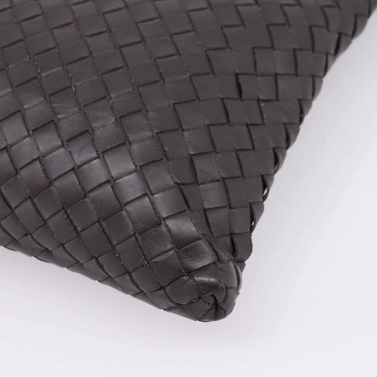 Bottega Veneta Flat Messenger Intrecciato Nappa Brown Leather Handbag (Pre-Owned)