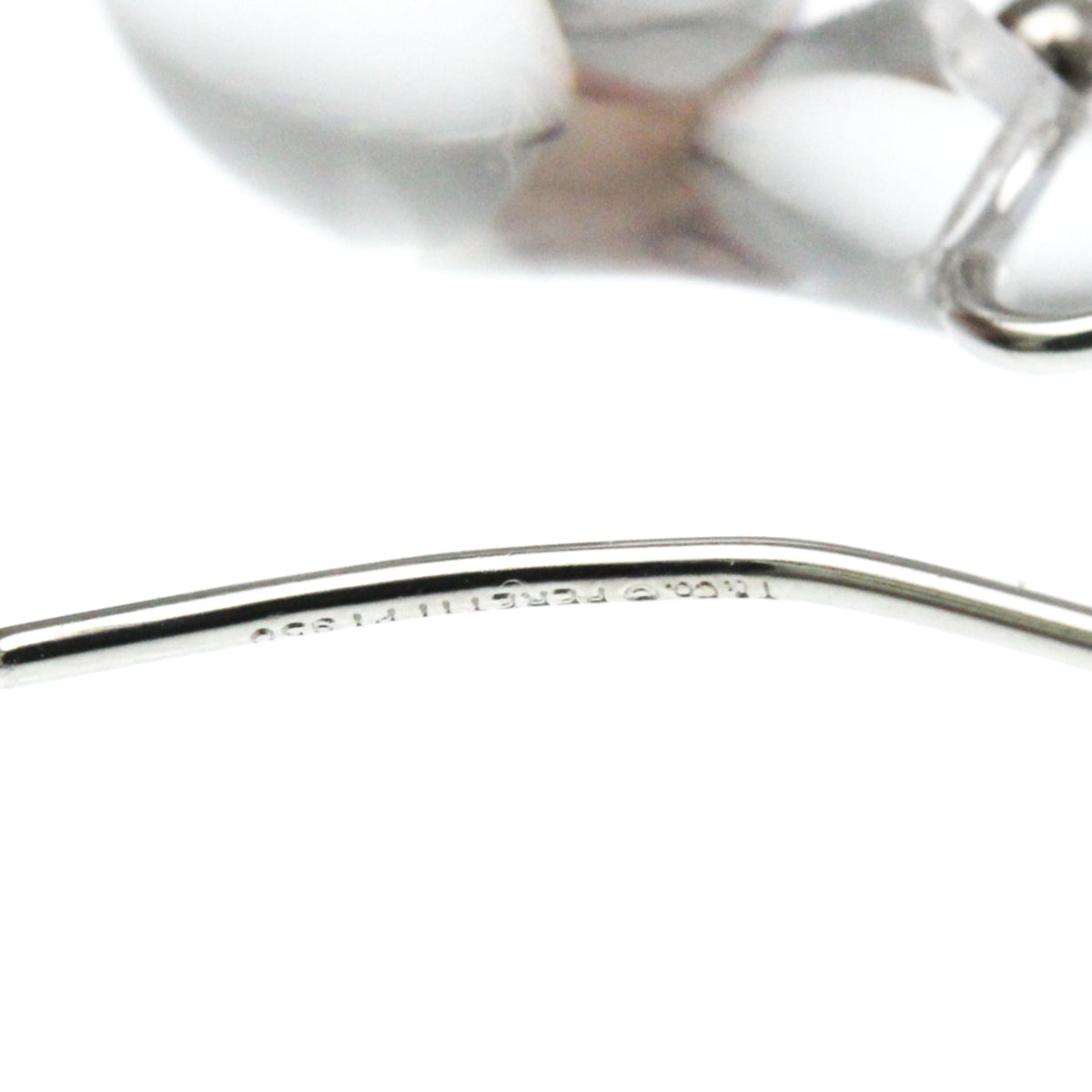 Tiffany & Co. Elsa Peretti Teardrop Platinum With Crystal Silver Platinum Earrings Jewelry (Pre-Owned)