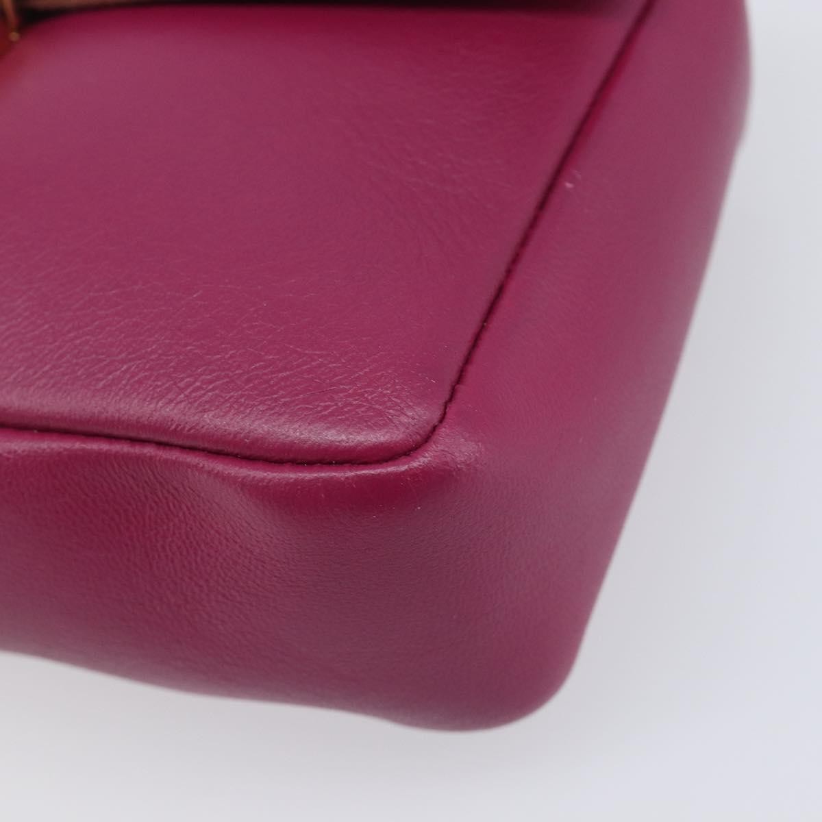 Fendi Be Baguette Flap Leather Pink Leather Handbag (Pre-Owned)