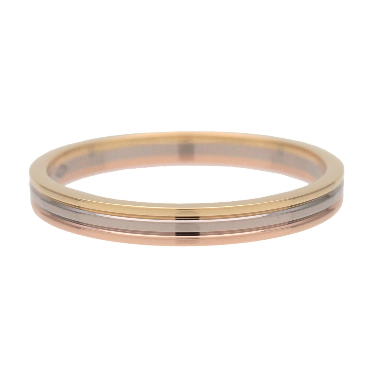 Cartier Vendome Louis Cartier Wedding Band 18K Tricolor Gold With Diamonds Multicolour Yellow_Gold Ring Jewelry (Pre-Owned)
