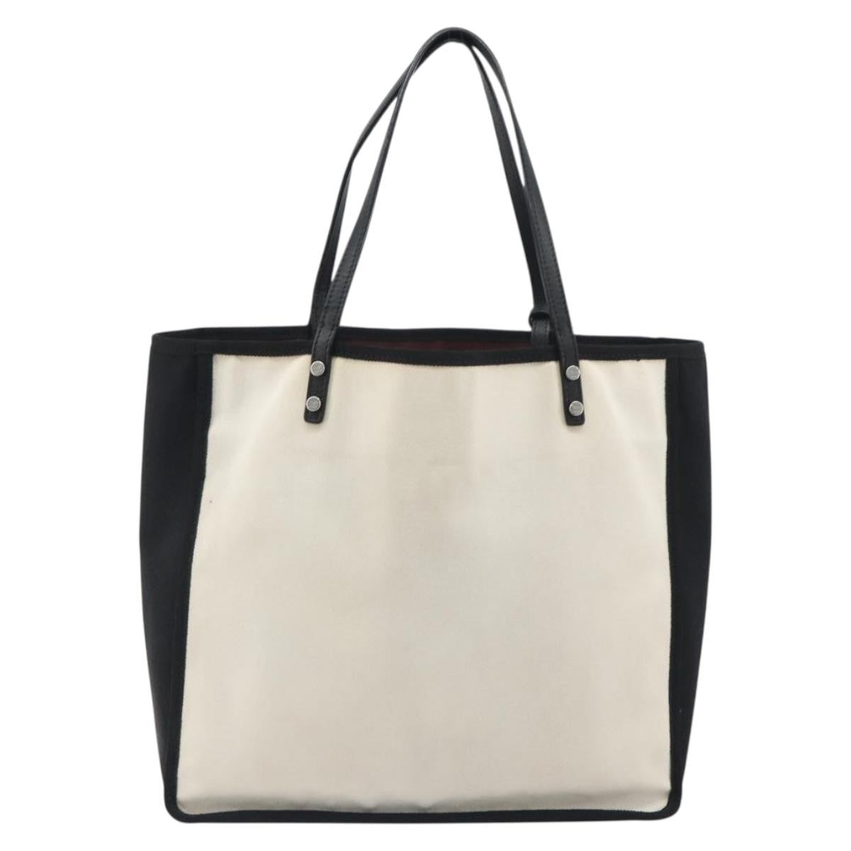 Chanel Let's Demonstrate Canvas Beige Canvas Tote Bag Bag (Pre-Owned)