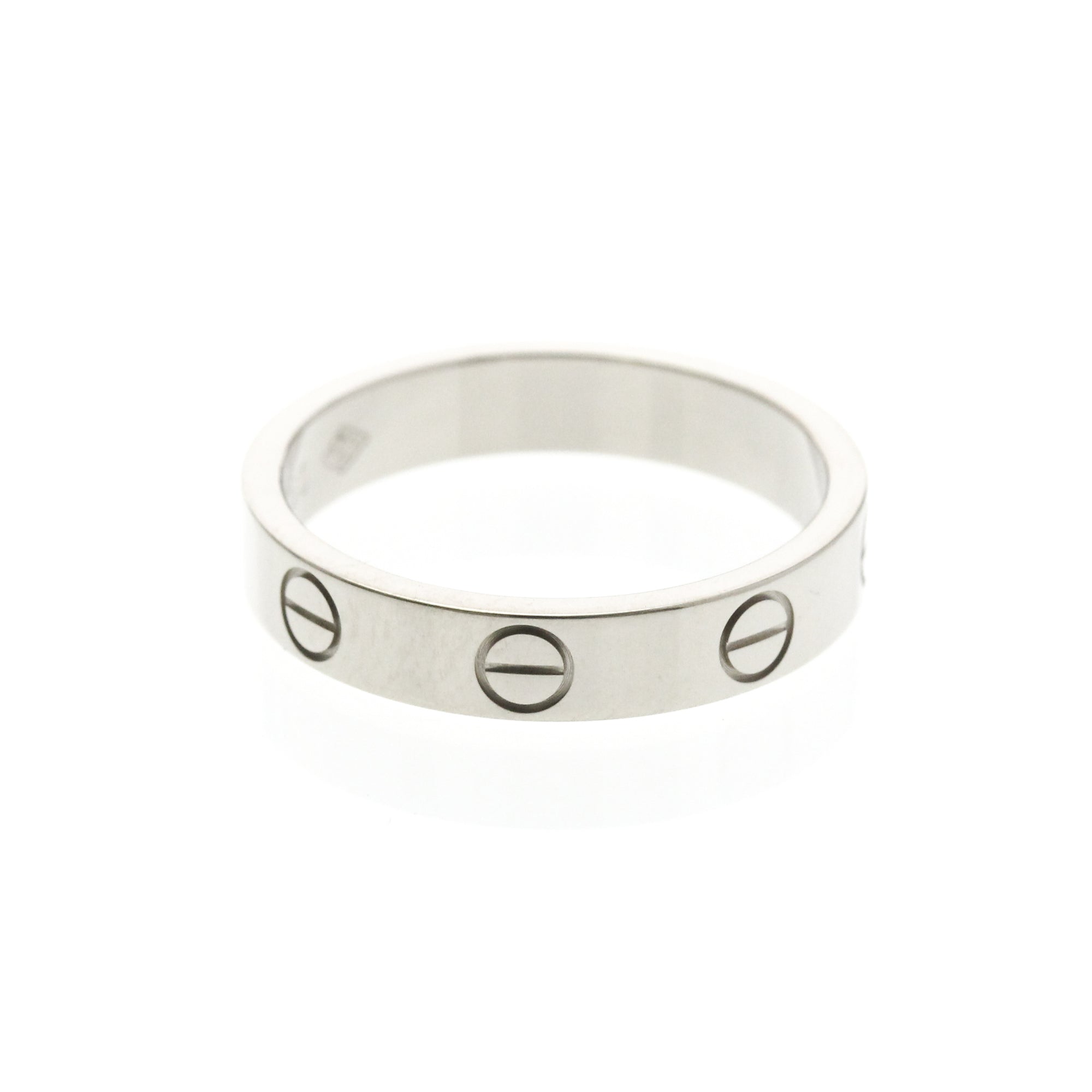 Cartier Love Band 18K White Gold Silver White_Gold Ring Jewelry (Pre-Owned)