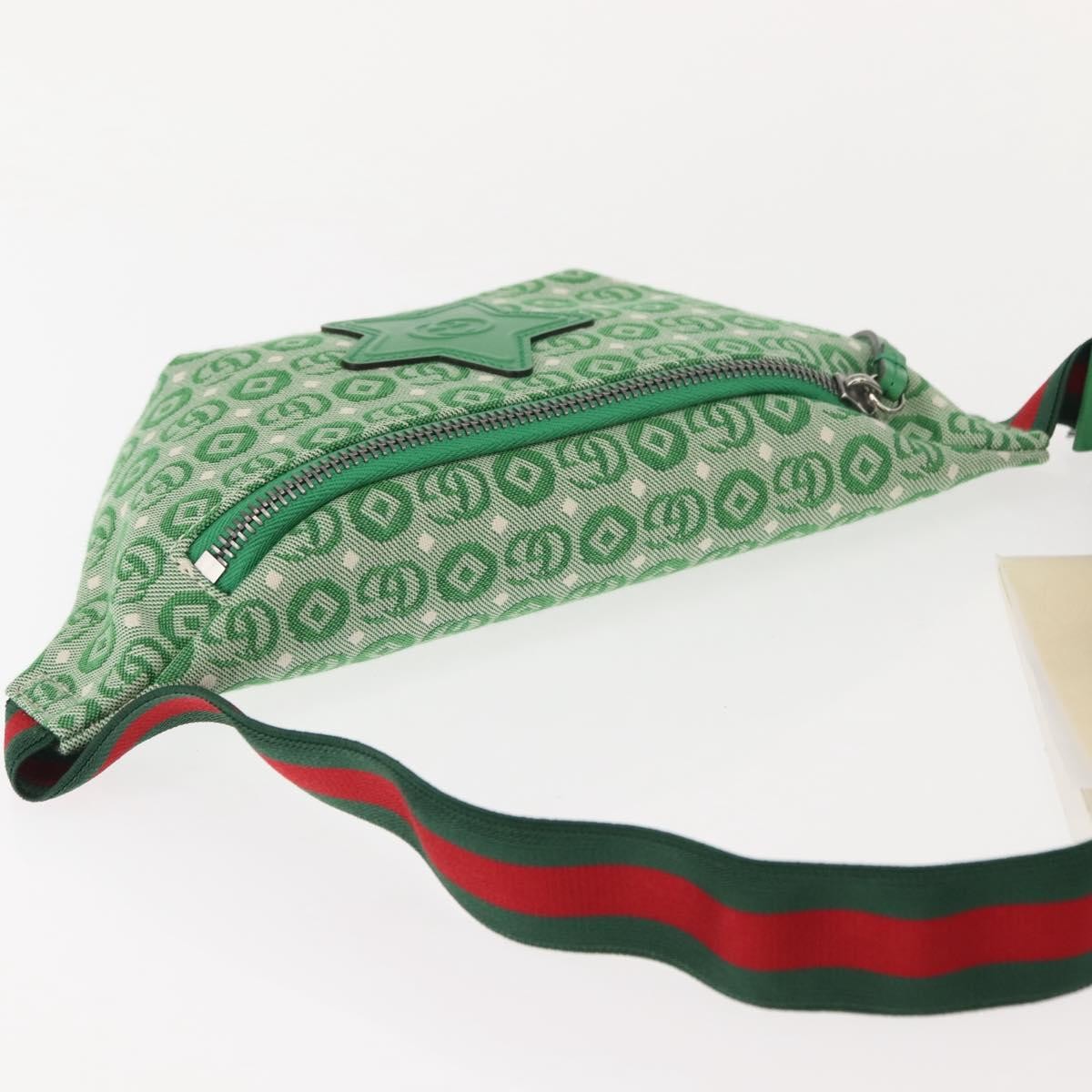 Gucci Waist Pouch Belt Gg Canvas And Leather Green Canvas Clutche & Pouche Bag (Pre-Owned)