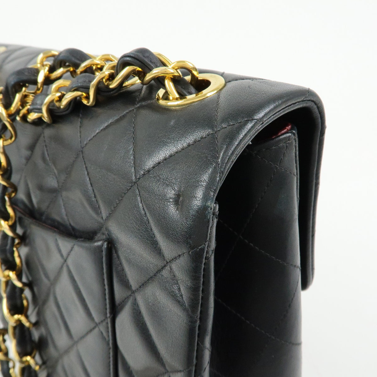 Chanel Vintage Timeless Cc Flap Quilted Lambskin Black Leather Handbag (Pre-Owned)