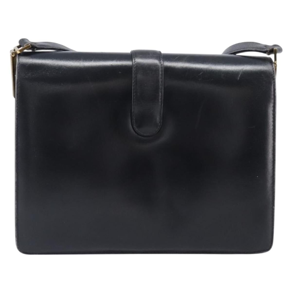Celine Horse Carriage Leather Black Leather Shoulder Bag Bag (Pre-Owned)