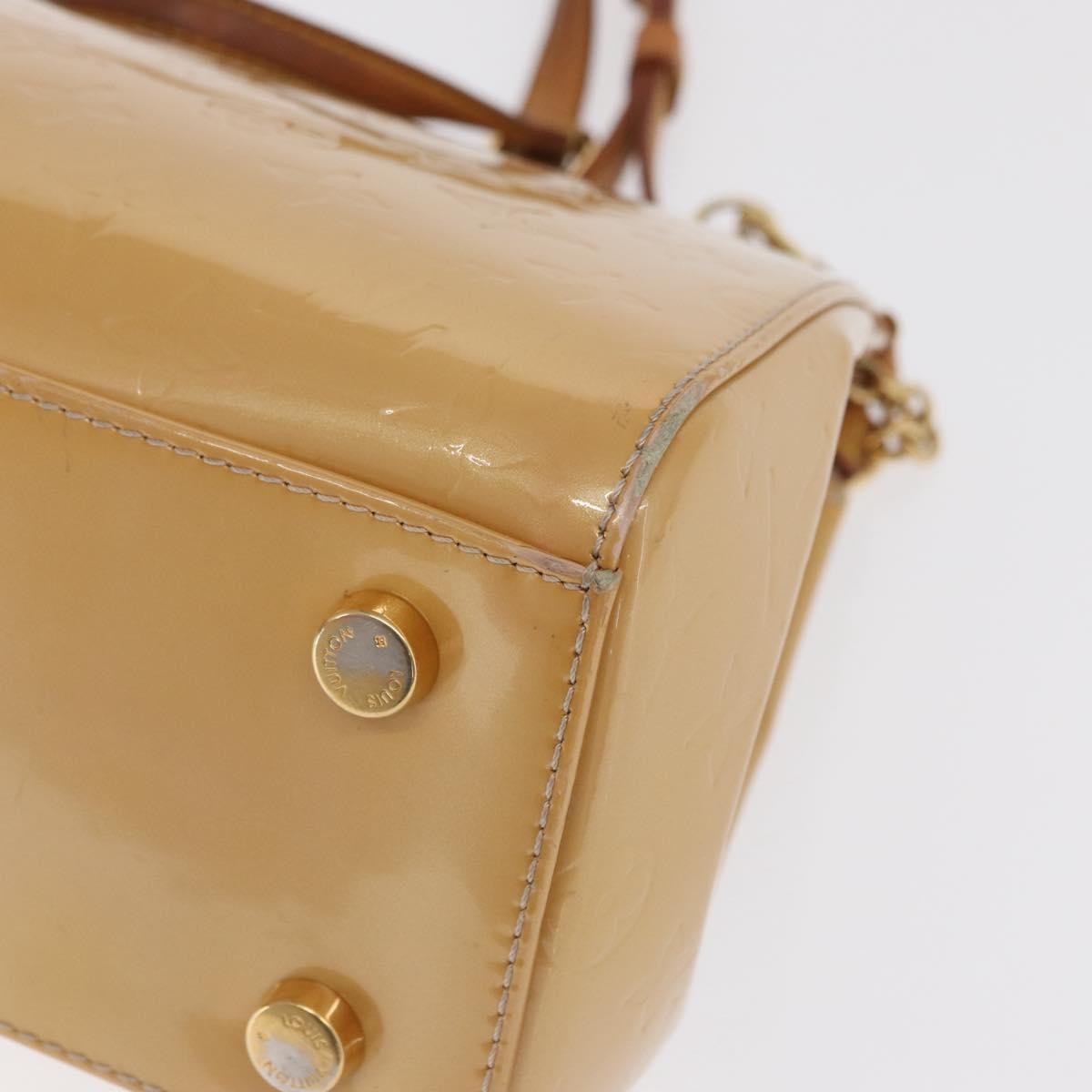 Louis Vuitton Blair Monogram Vernis Beige Patent_Leather Handbag (Pre-Owned)