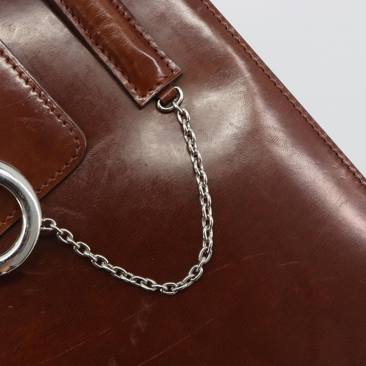 Cartier Panthère Leather Brown Patent_Leather Handbag (Pre-Owned)