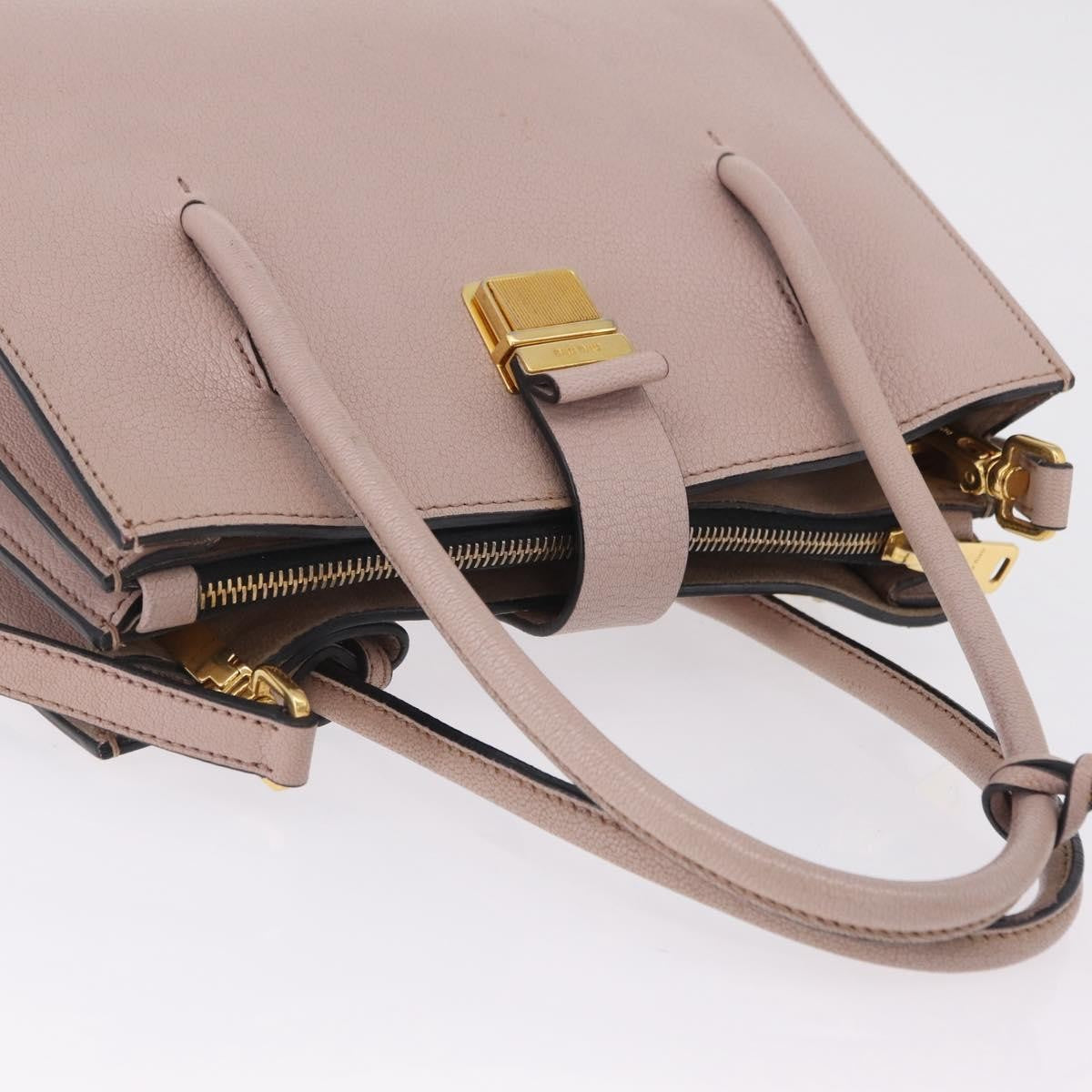 Miu Miu Madras Convertible Compartment Leather Beige Leather Tote Bag Bag (Pre-Owned)