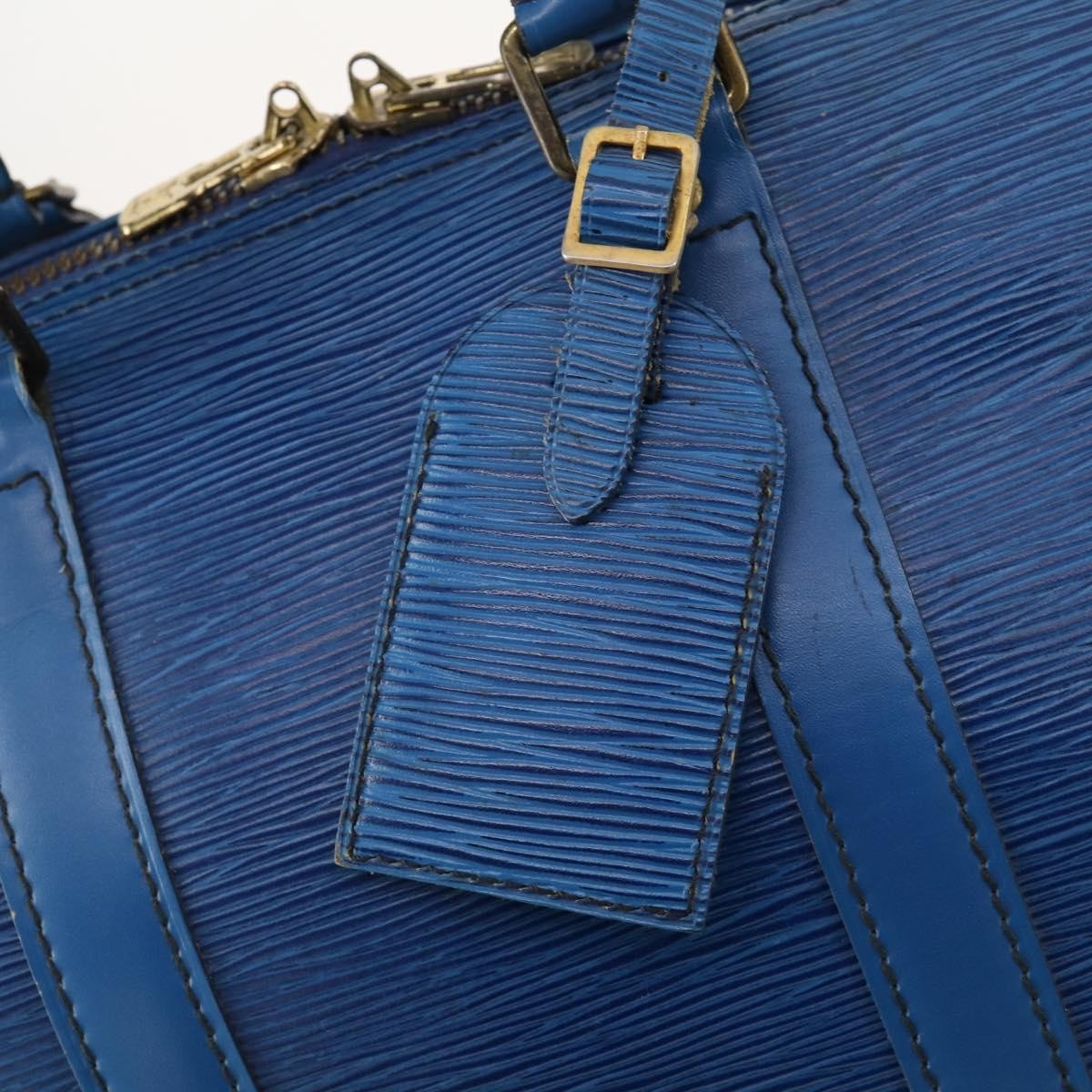 Louis Vuitton Keepall Epi Leather Blue Leather Travel Bag Bag (Pre-Owned)