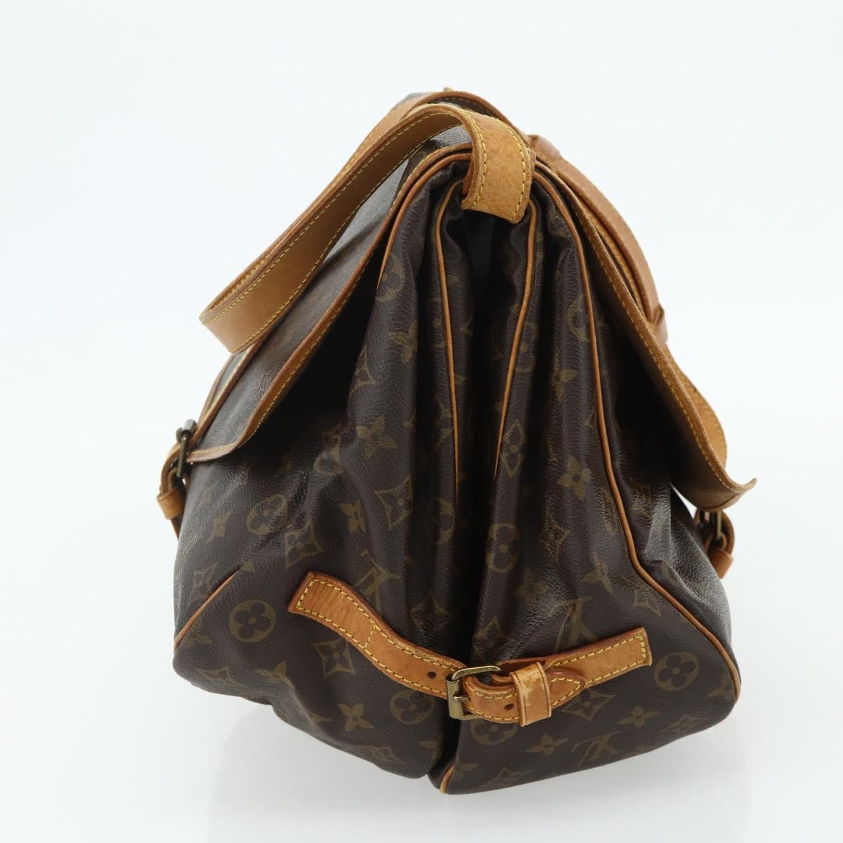 Louis Vuitton Saumur Monogram Canvas Brown Canvas Shoulder Bag Bag (Pre-Owned)