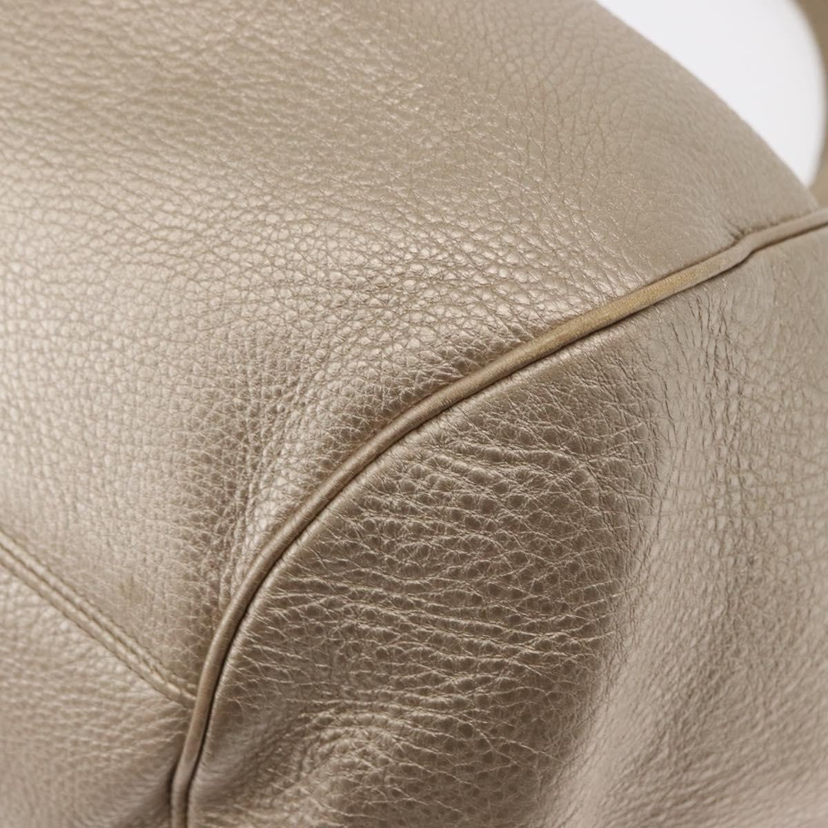 Salvatore Ferragamo Gancini Leather Gold Leather Handbag (Pre-Owned)