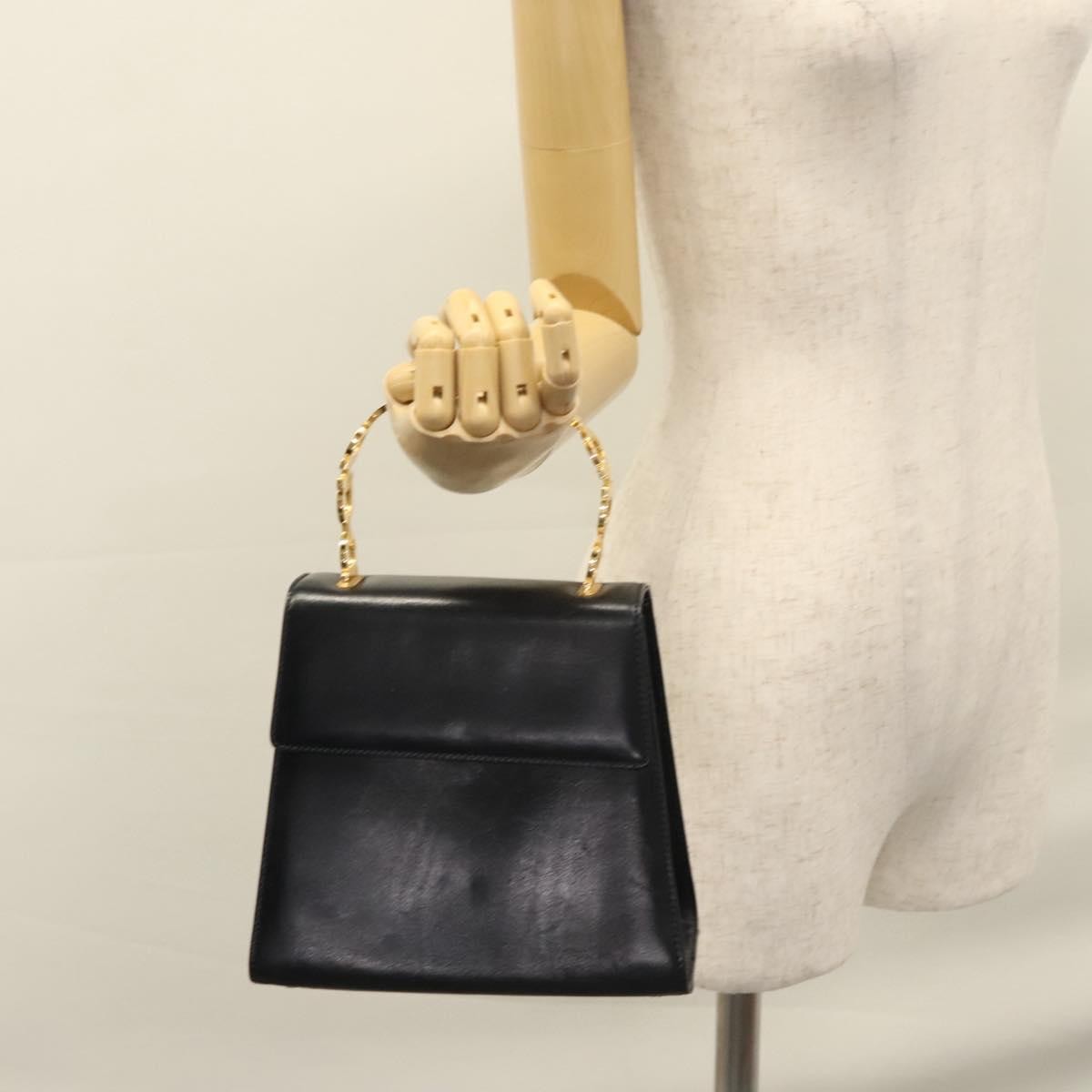 Salvatore Ferragamo Convertible Top Handle Leather Black Leather Handbag (Pre-Owned)