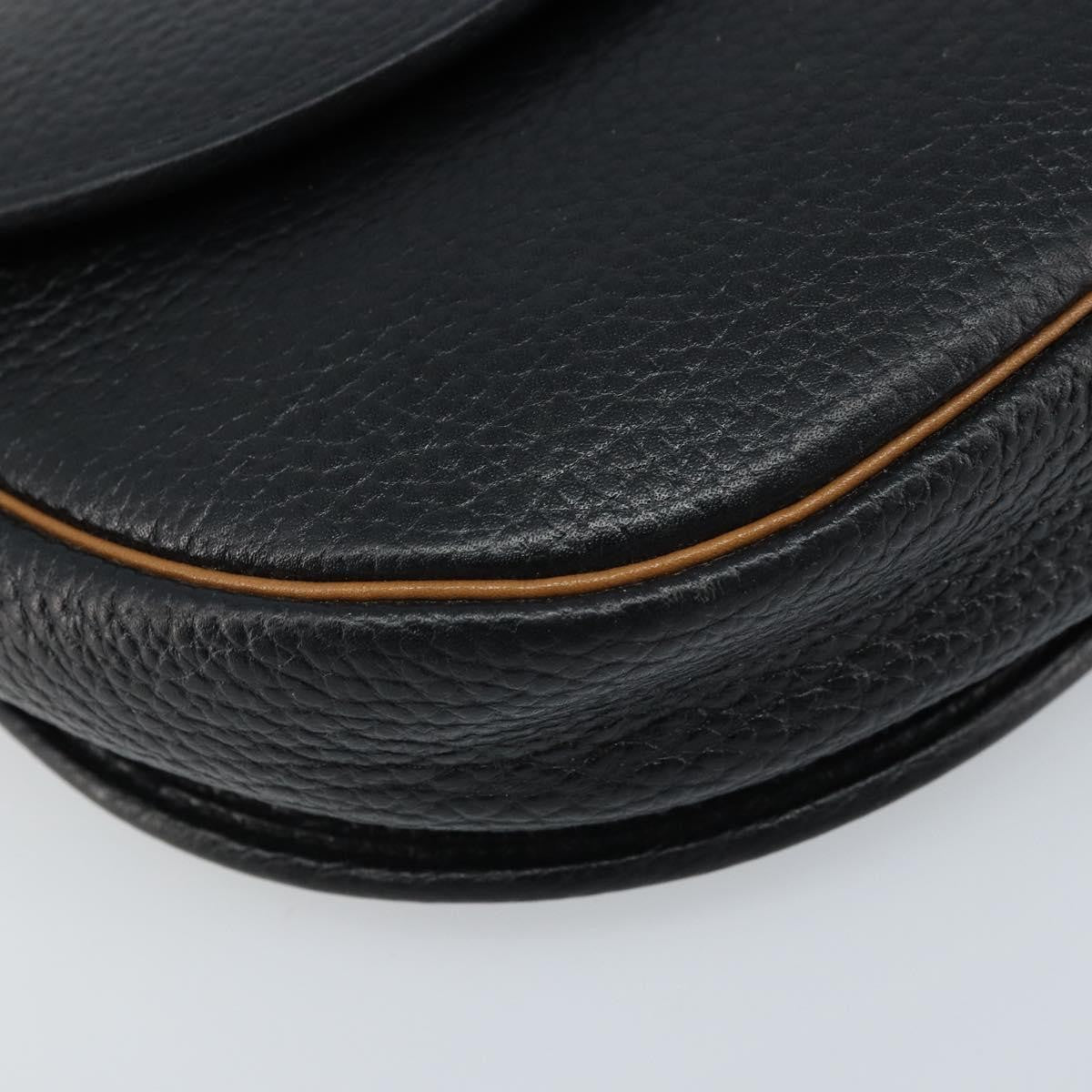 Christian Dior Vintage Cd Logo Leather Black Leather Shoulder Bag Bag (Pre-Owned)
