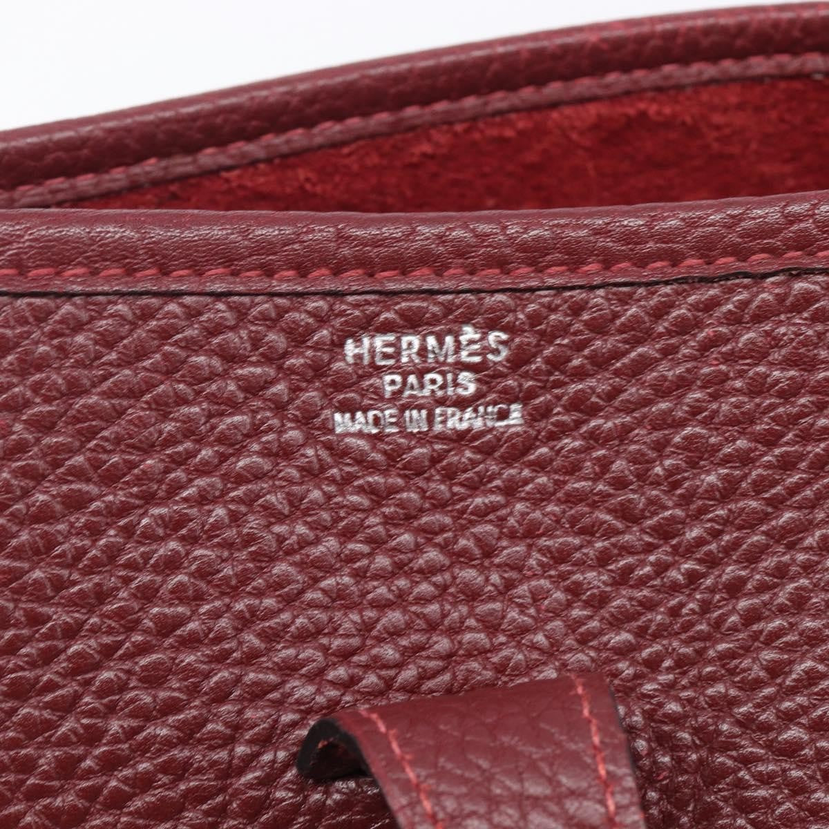 Hermes Evelyne Bag Gen I Chamonix Burgundy Leather Handbag (Pre-Owned)