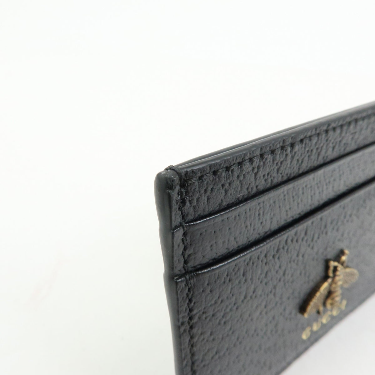 Gucci Animalier Card Holder Leather Black Leather Card Holders Accessory (Pre-Owned)