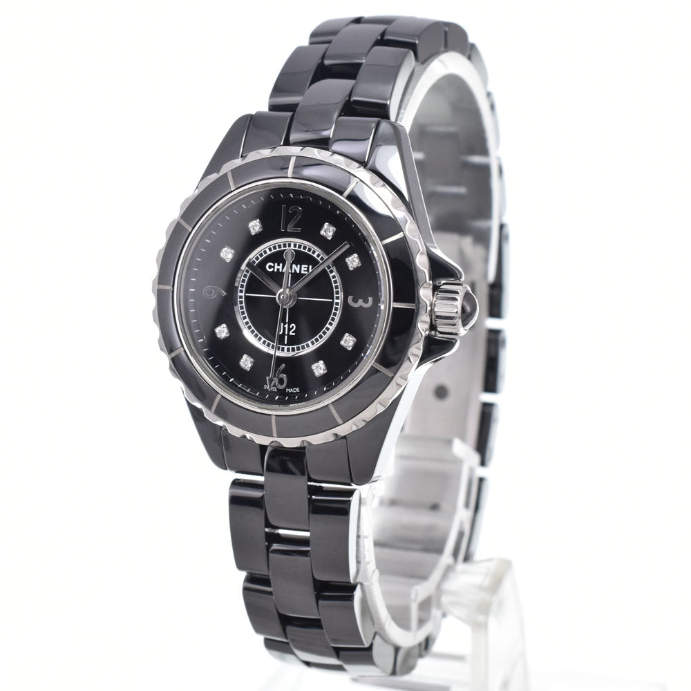 Chanel J12 Quartz Ceramic And Stainless Steel With Diamond Markers Watch (Pre-Owned)