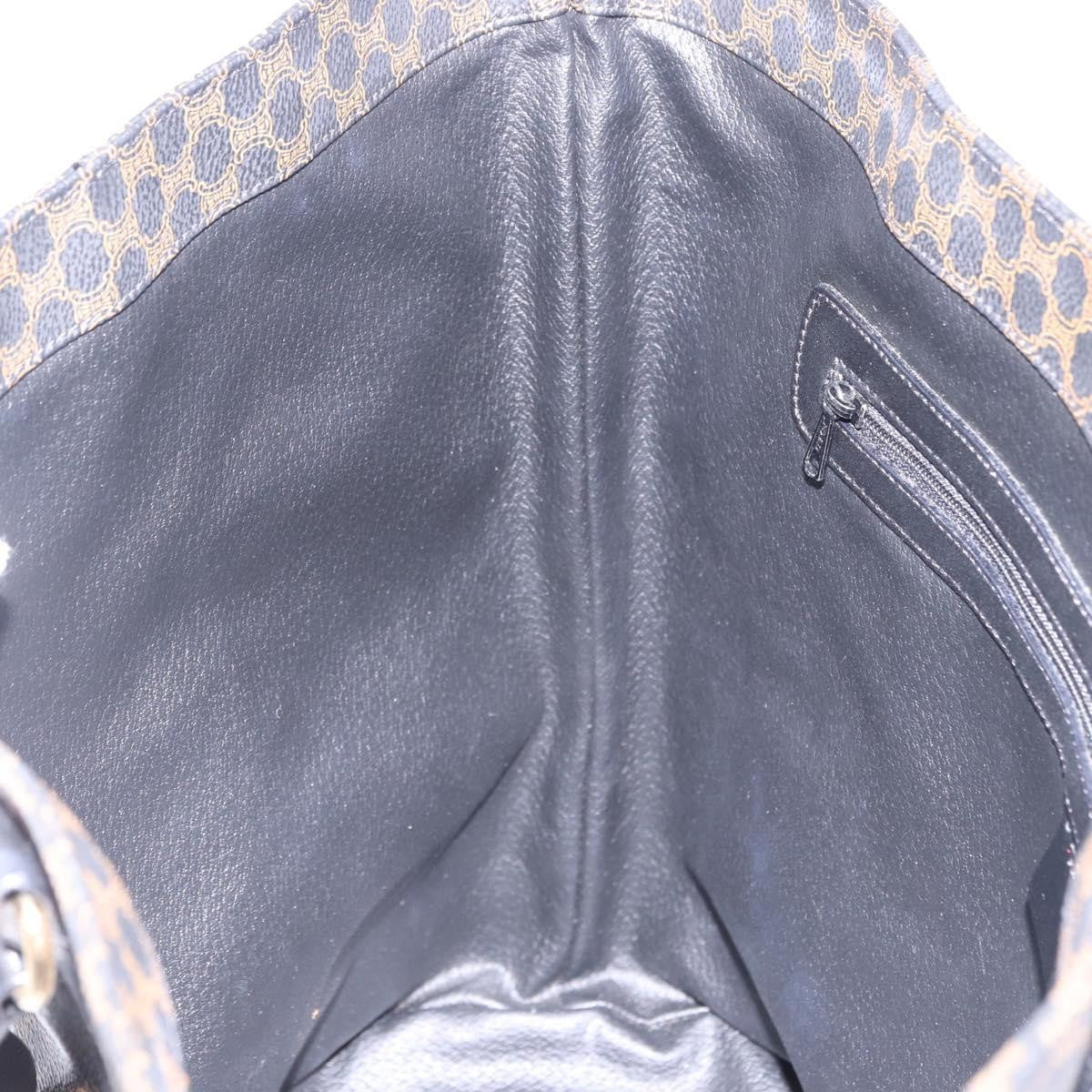 Celine Vintage Macadam Canvas And Leather Black Canvas Shoulder Bag Bag (Pre-Owned)