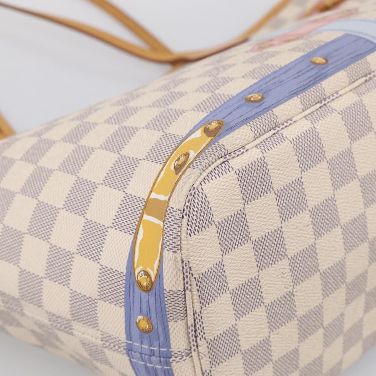 Louis Vuitton Neverfull Nm Limited Edition Damier Summer Trunks Multicolour Canvas Tote Bag Bag (Pre-Owned)